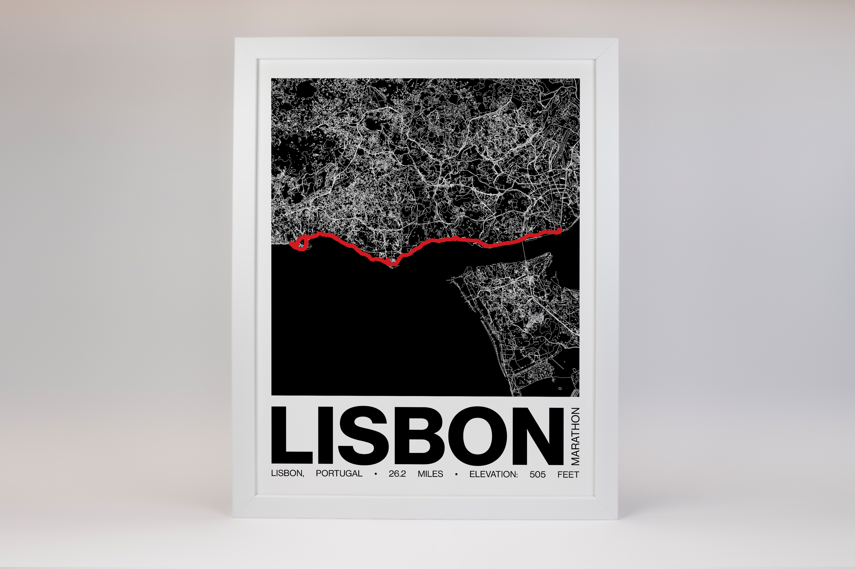 Lisbon Marathon Poster - Grid Style