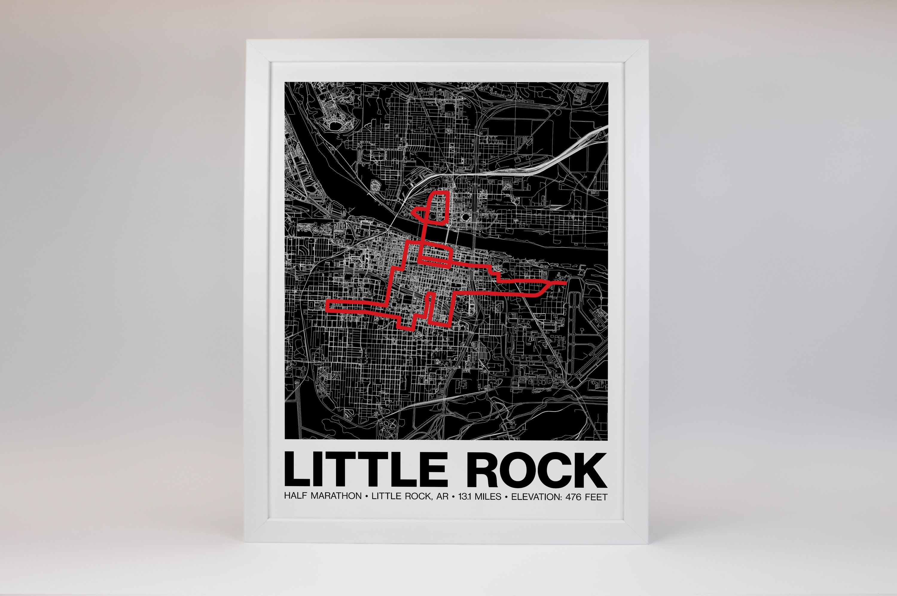 Little Rock Half Marathon Poster - Grid Style