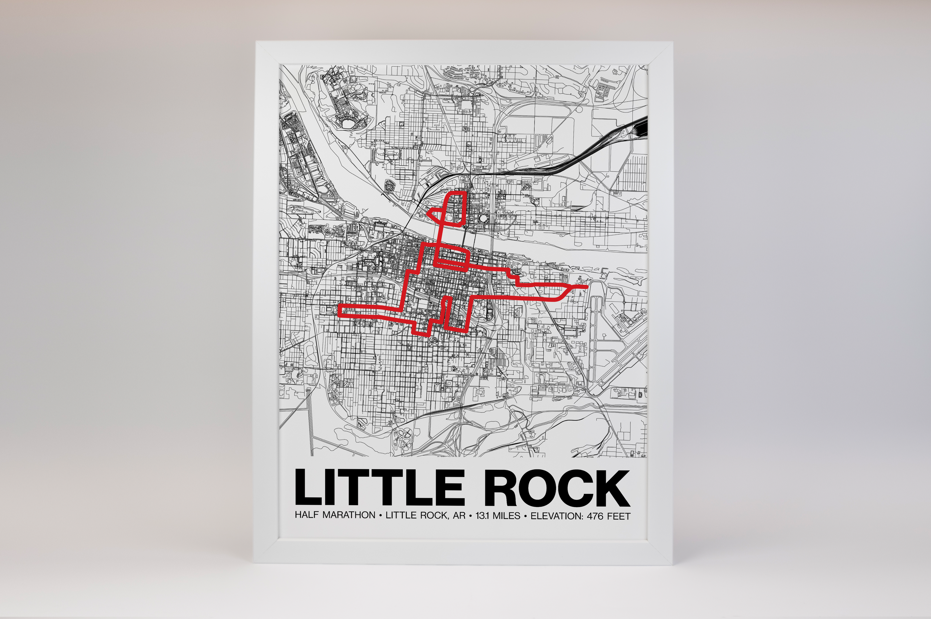 Little Rock Half Marathon Poster - Grid Style