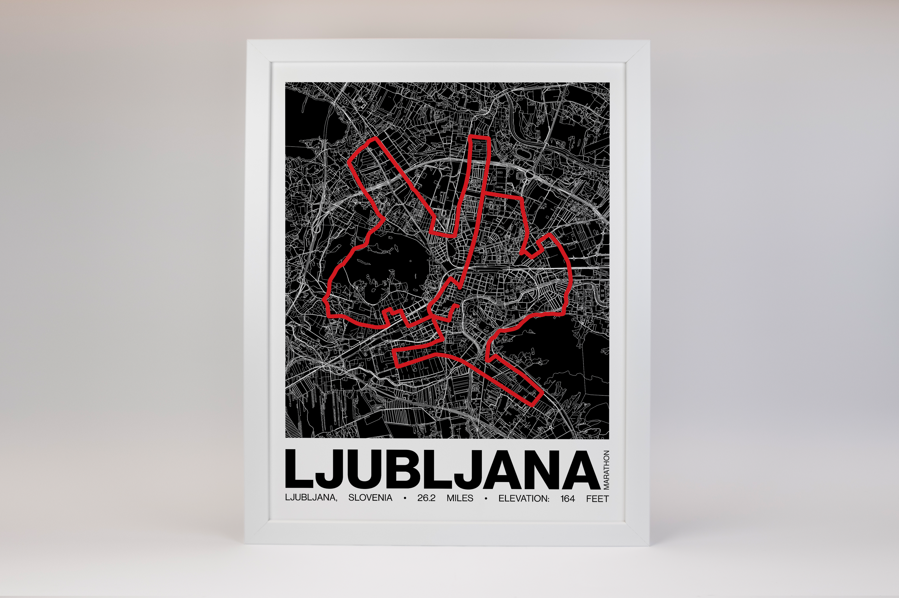 Ljubljana Marathon Poster - Grid Style