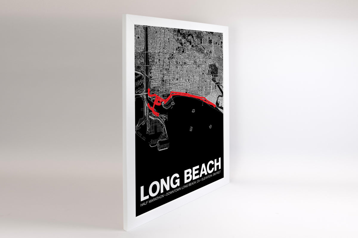 Long Beach Half Marathon Poster - Grid Style