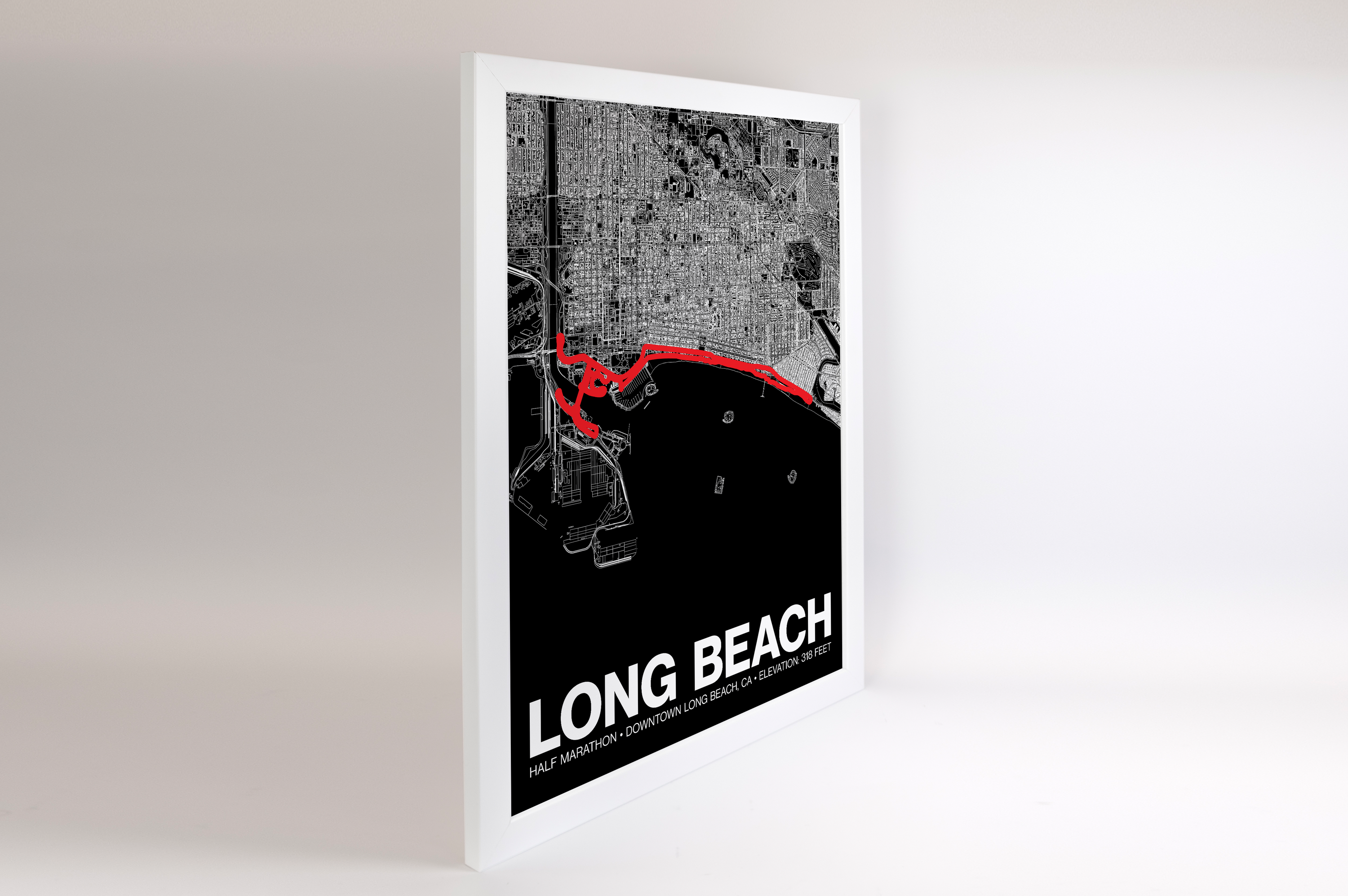 Long Beach Half Marathon Poster - Grid Style