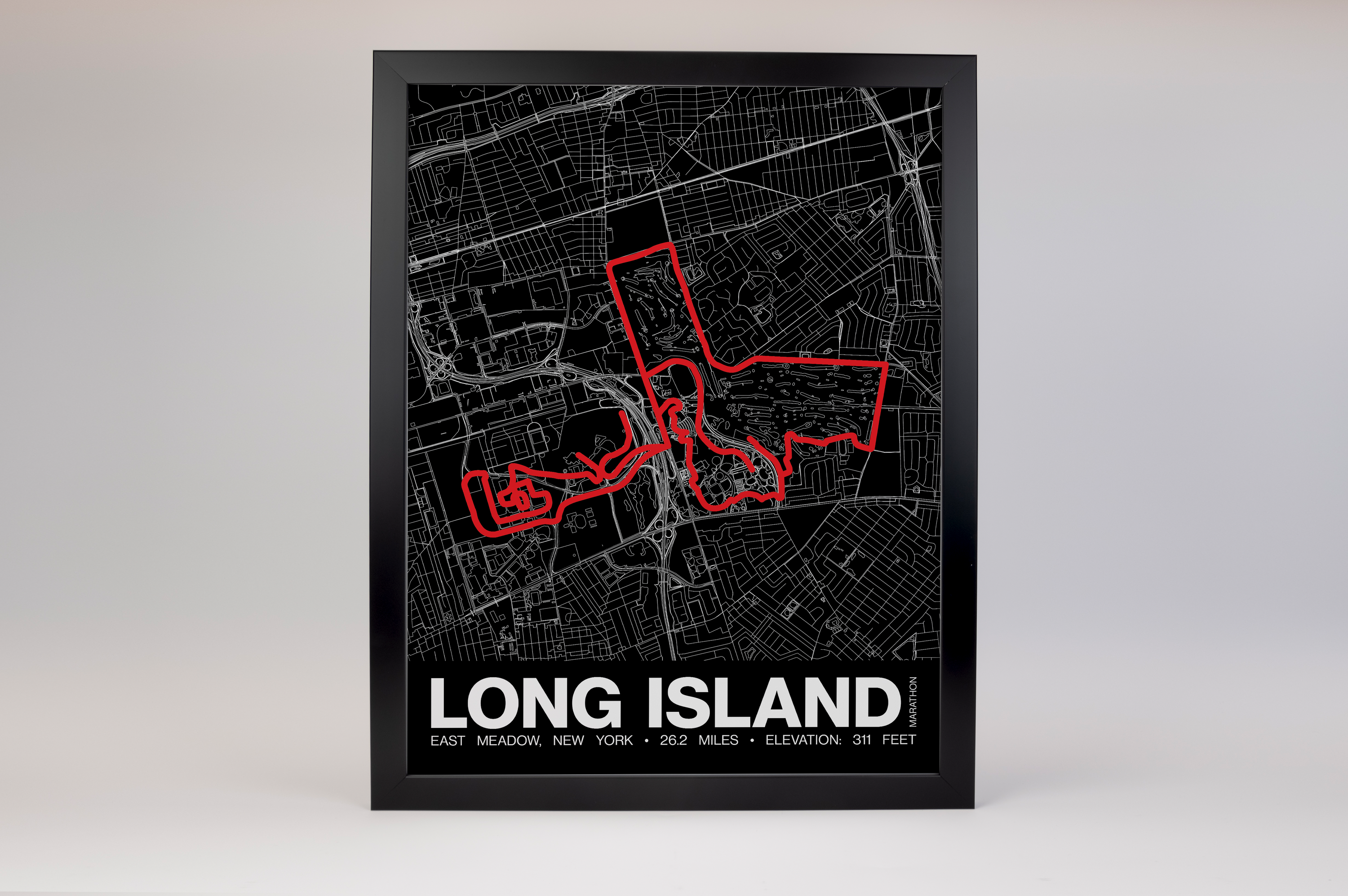 Long Island Marathon Poster - Grid Style