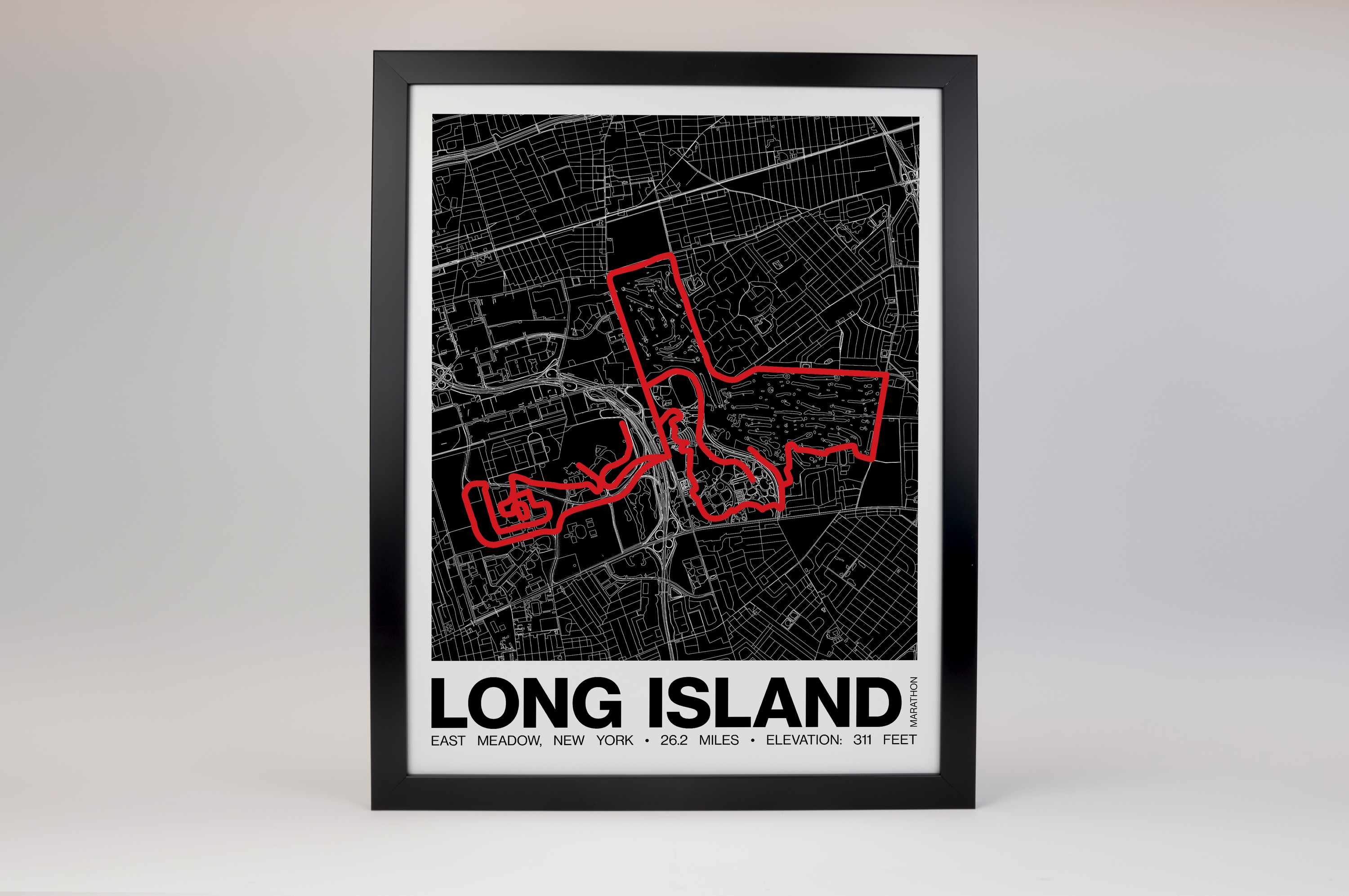 Long Island Marathon Poster - Grid Style