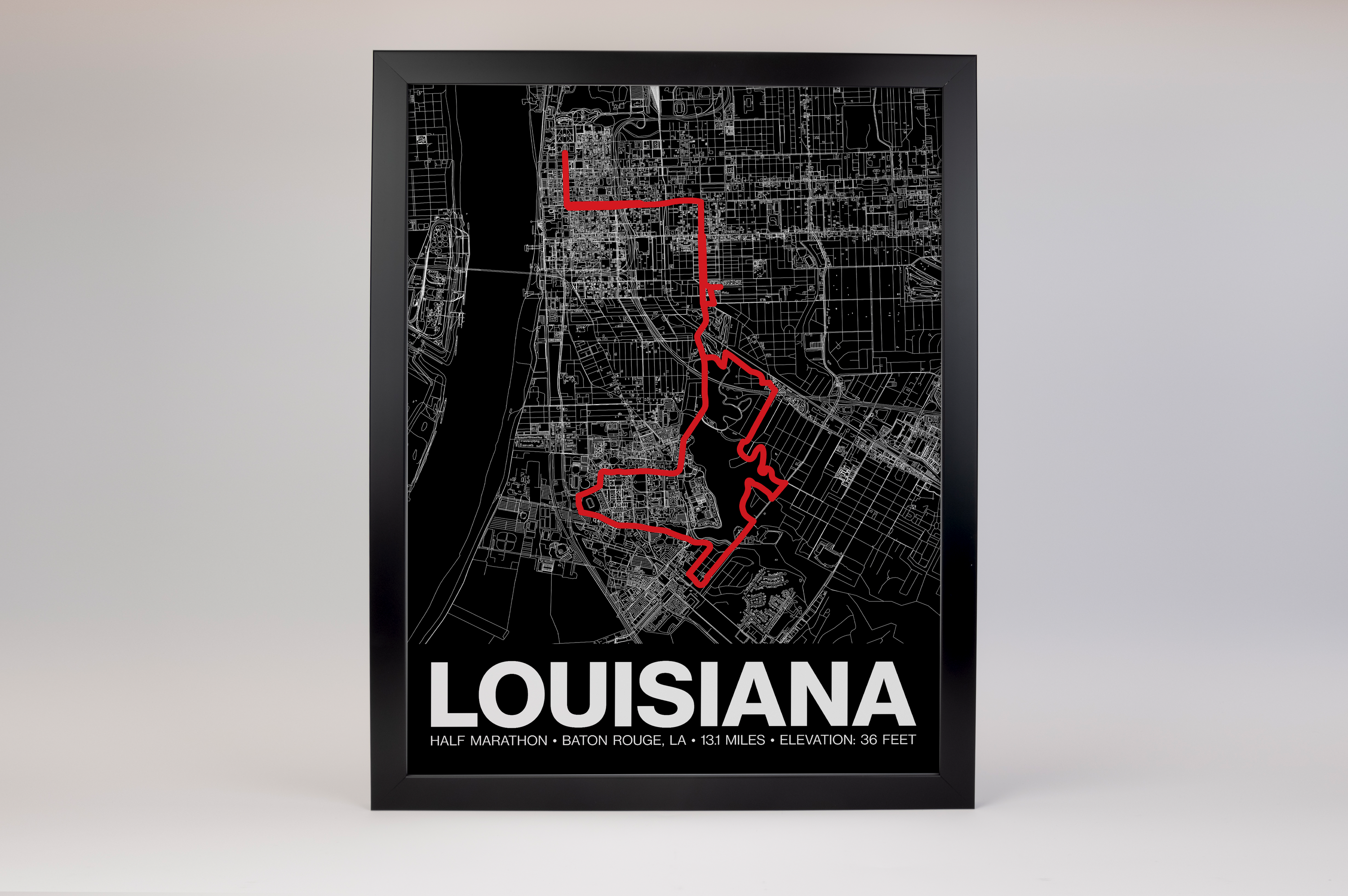 Louisiana Half Marathon Poster - Grid Style