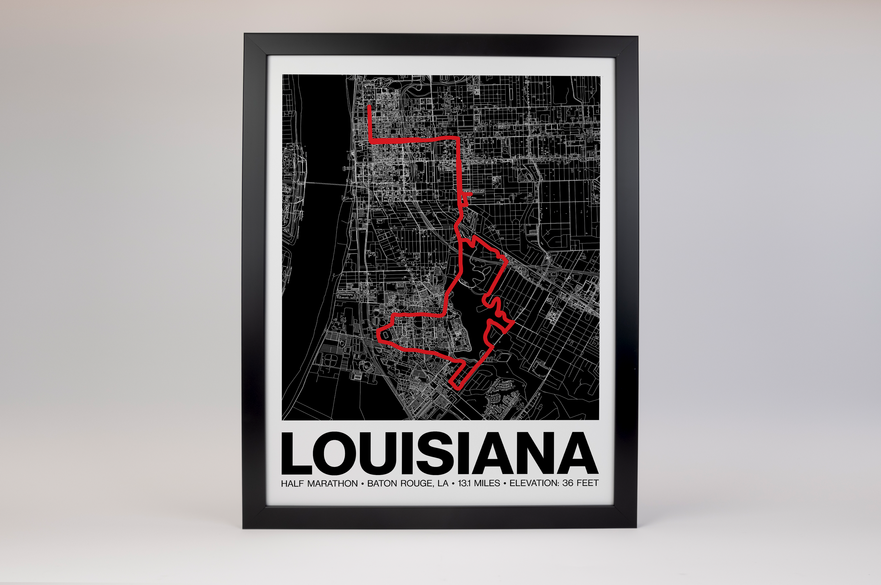 Louisiana Half Marathon Poster - Grid Style