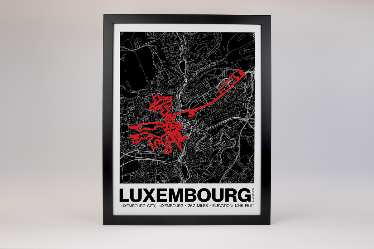 Luxembourg Marathon Poster - Grid Style