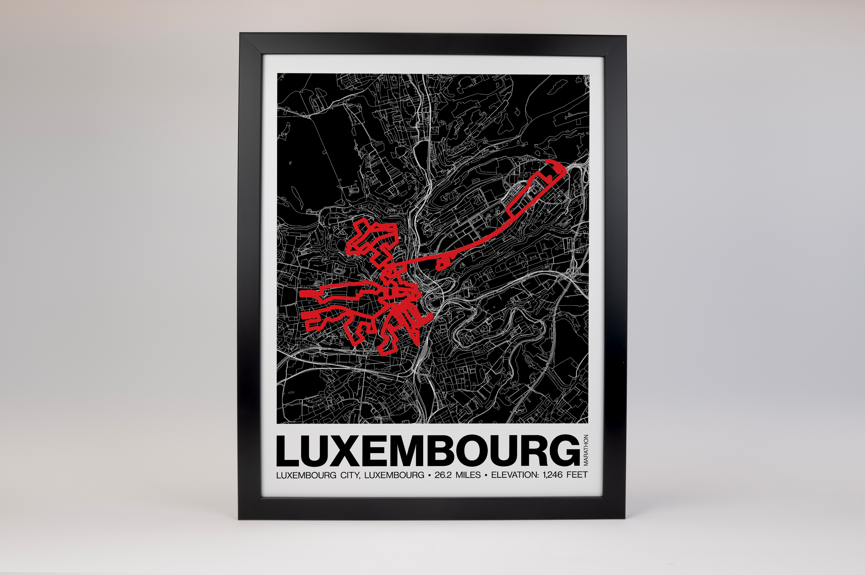 Luxembourg Marathon Poster - Grid Style