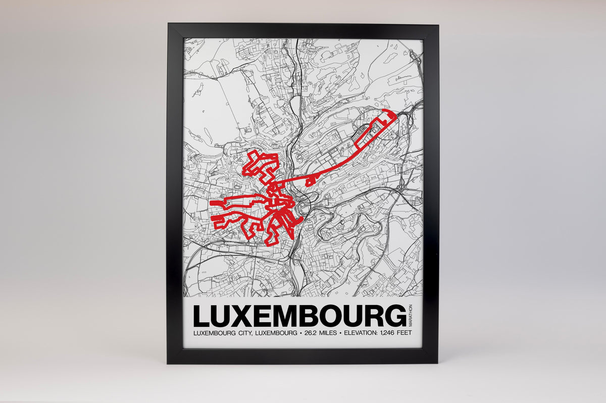 Luxembourg Marathon Poster - Grid Style