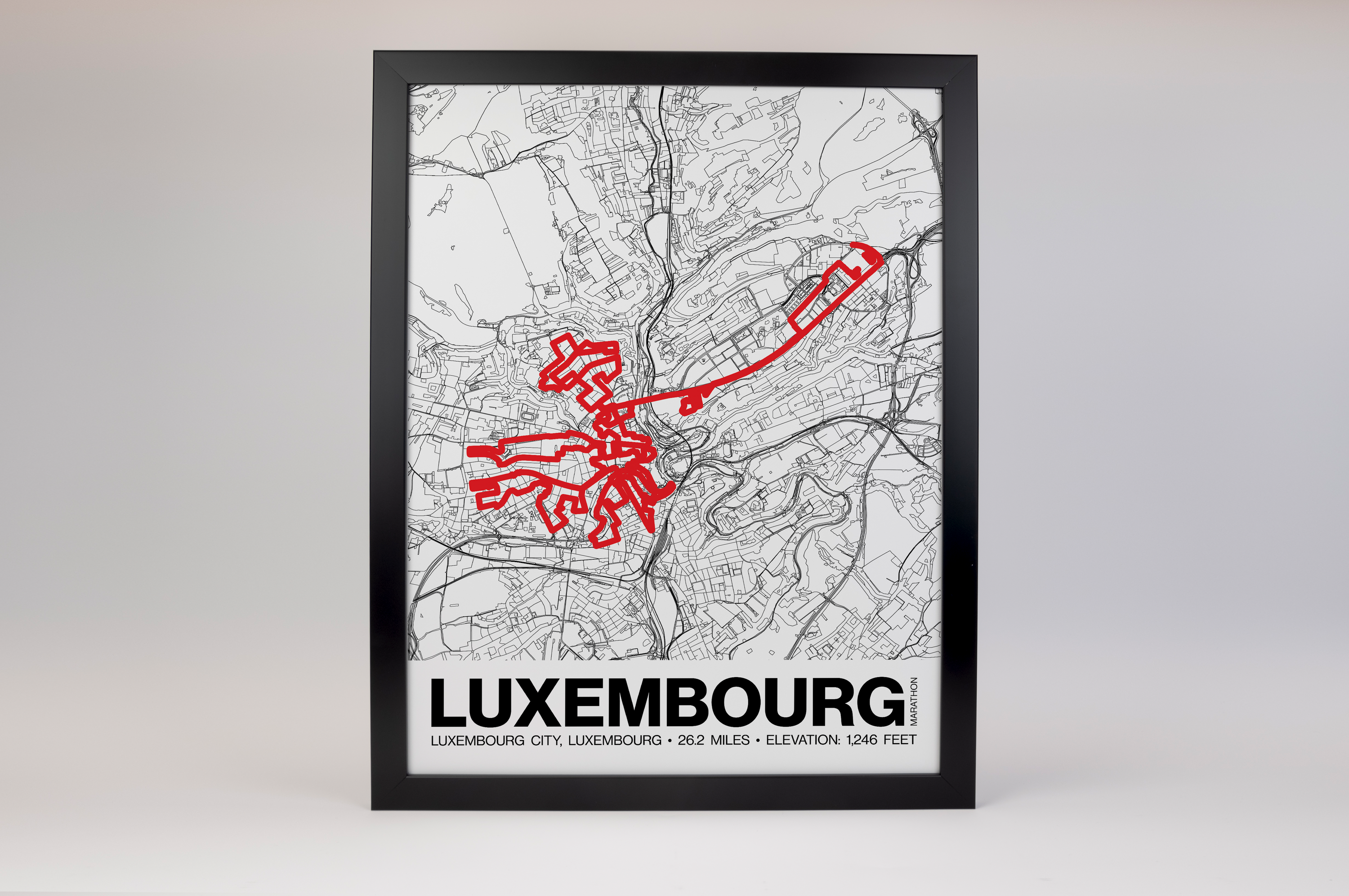 Luxembourg Marathon Poster - Grid Style