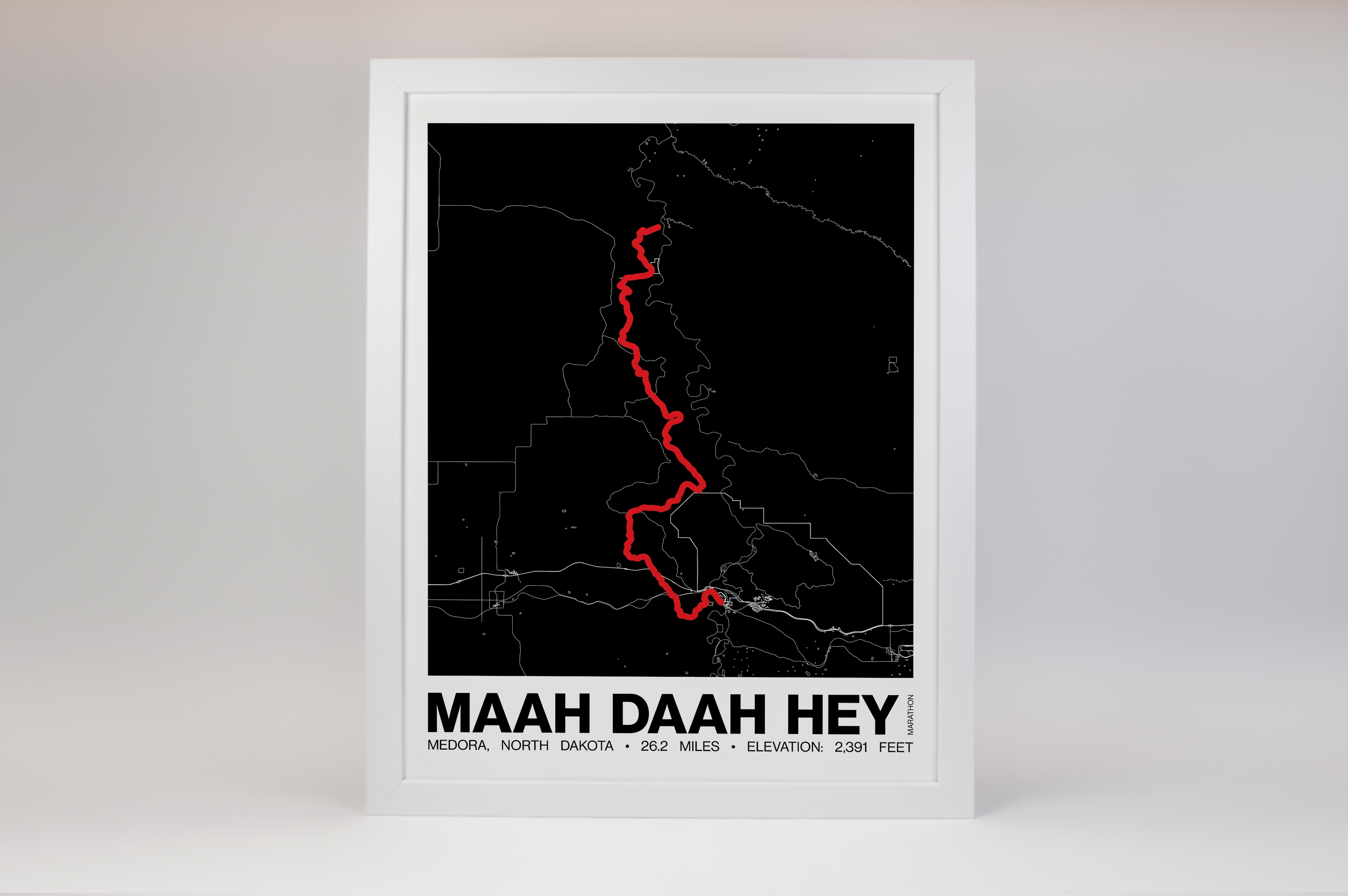 Maah Daah Hey Trail Run Marathon Poster - Grid Style