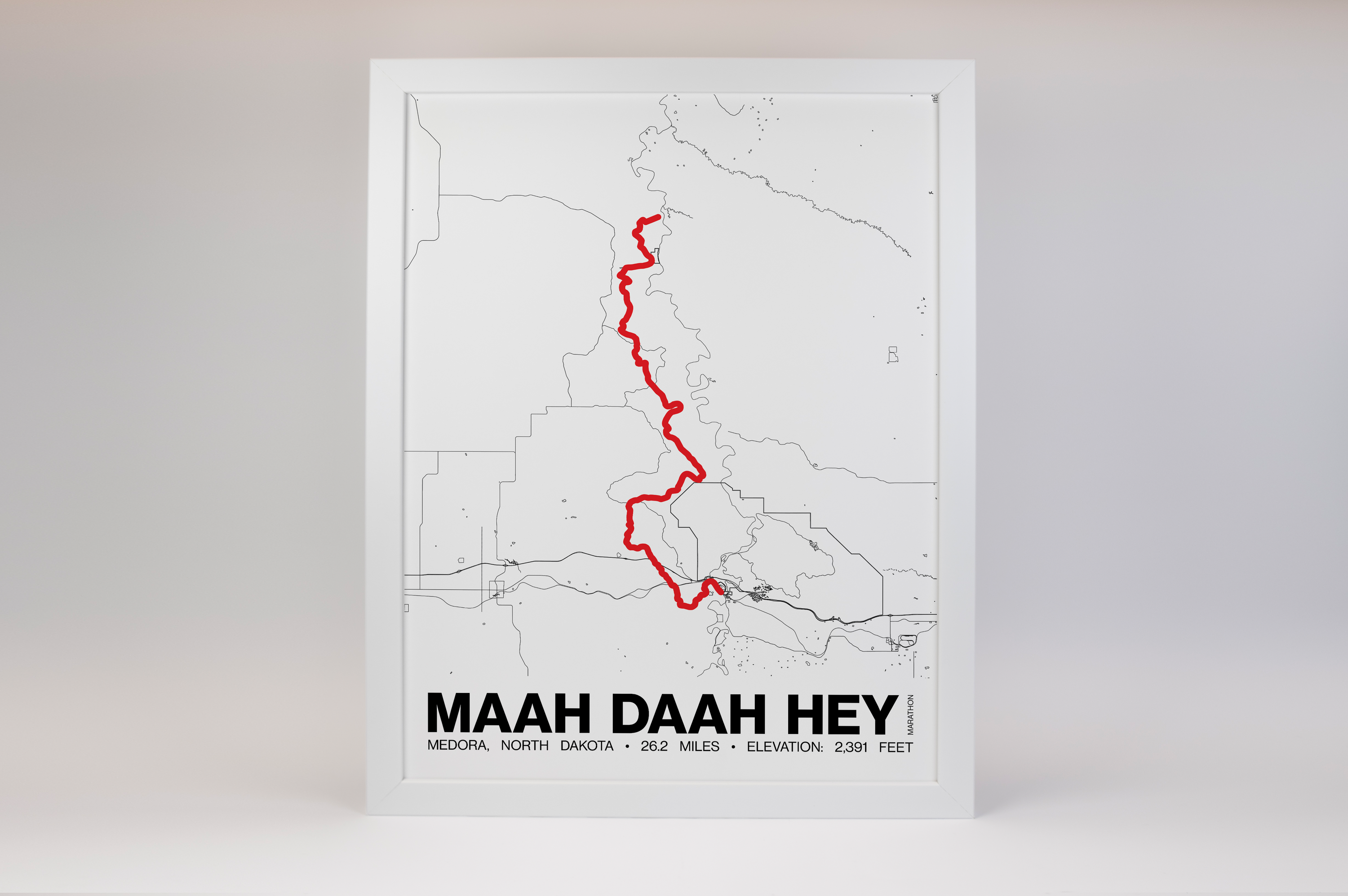 Maah Daah Hey Trail Run Marathon Poster - Grid Style