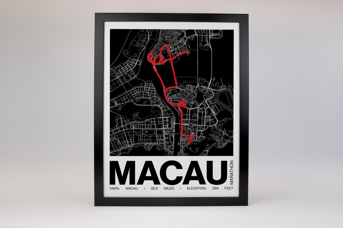 Macau International Marathon Poster - Grid Style