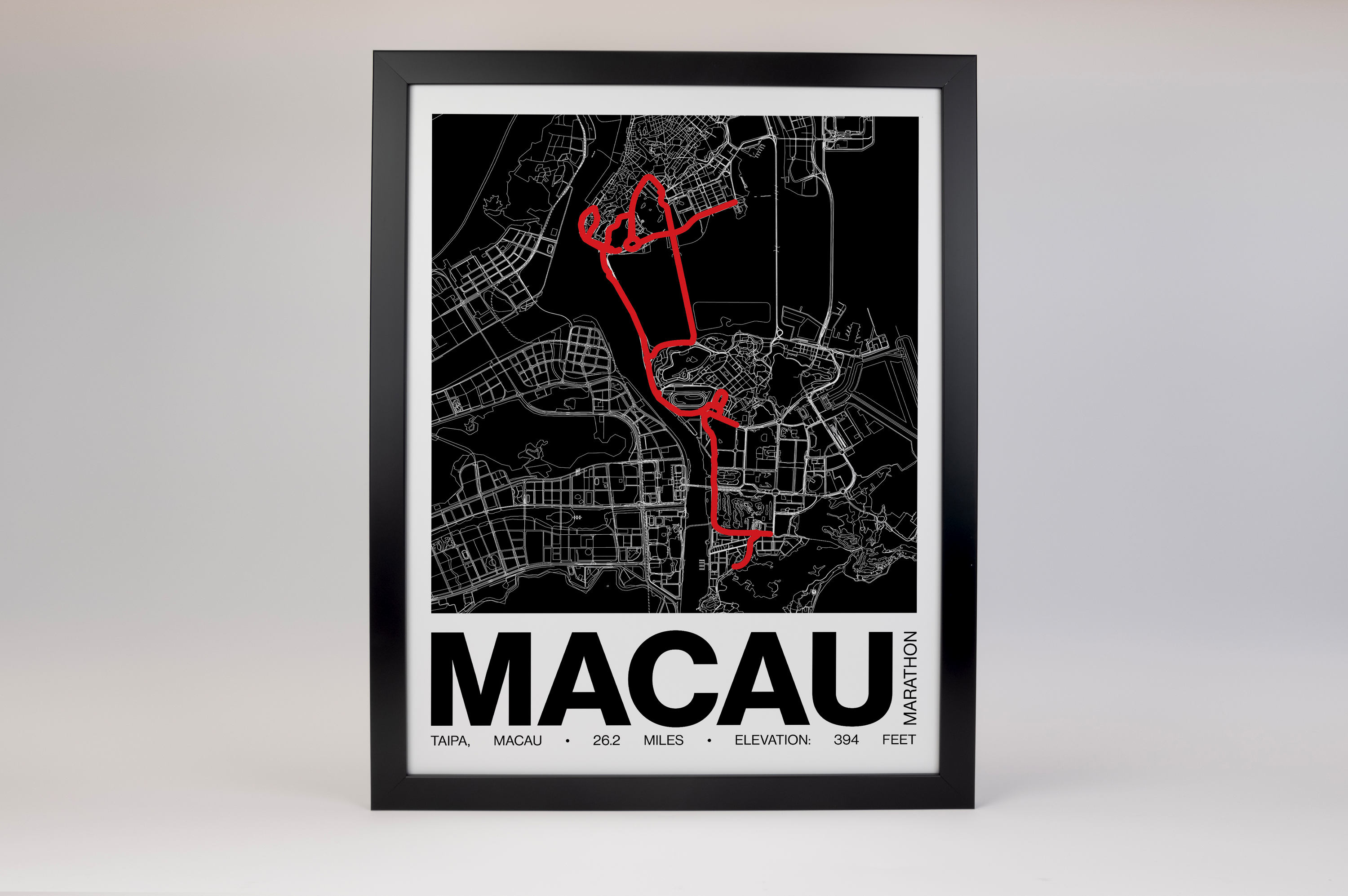 Macau International Marathon Poster - Grid Style