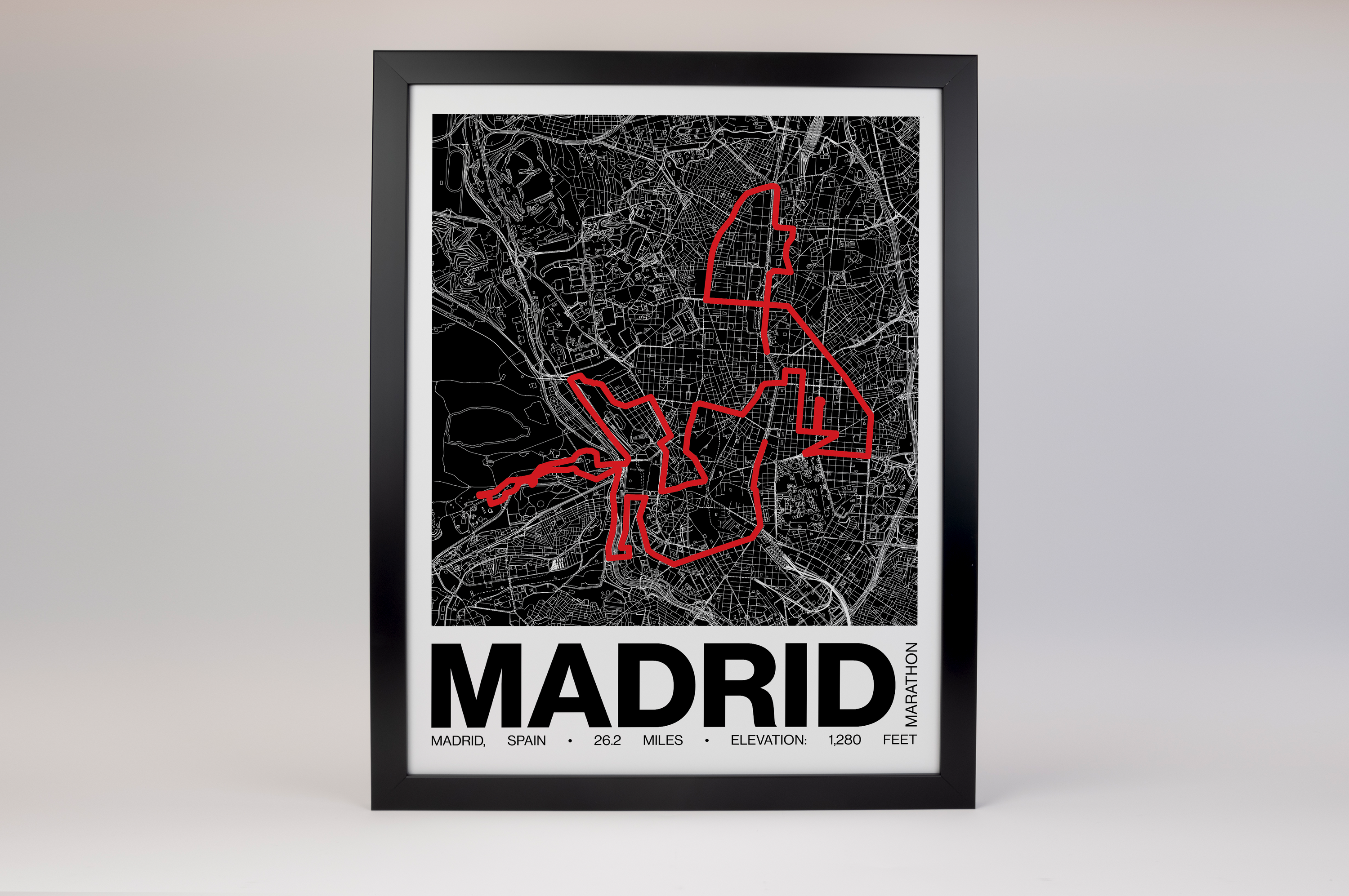 Madrid Marathon Poster - Grid Style