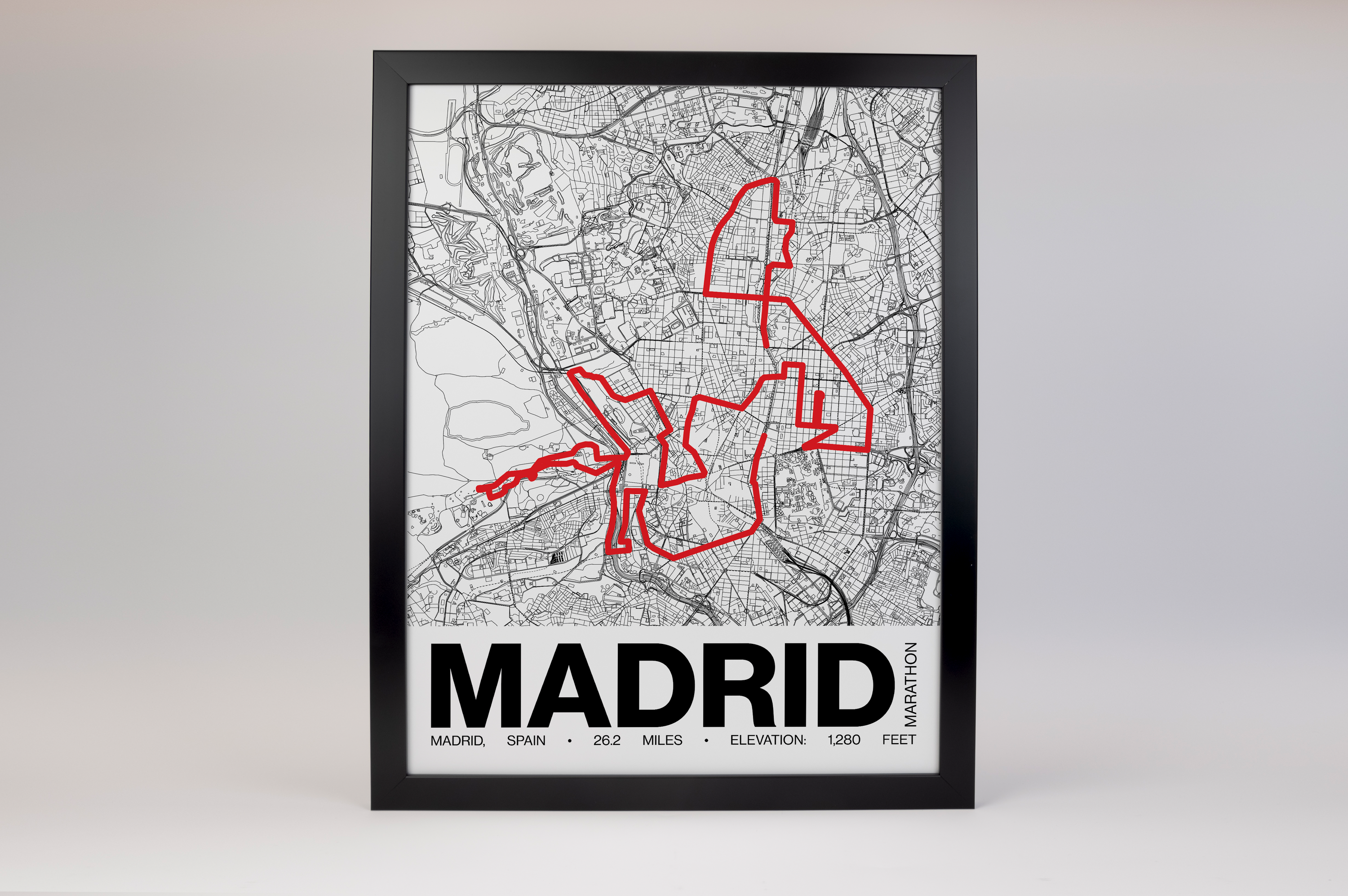 Madrid Marathon Poster - Grid Style