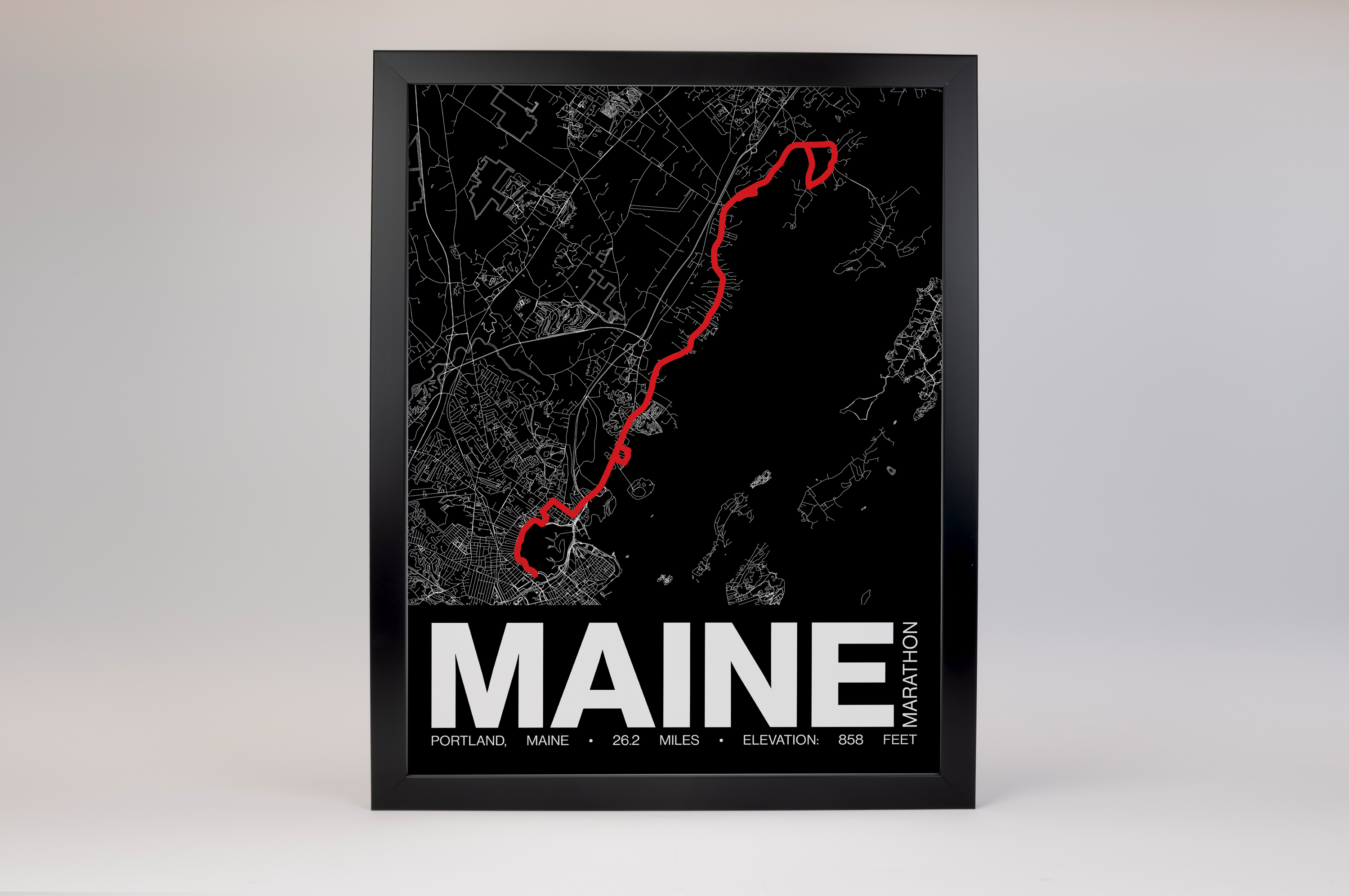 Maine Marathon Poster - Grid Style