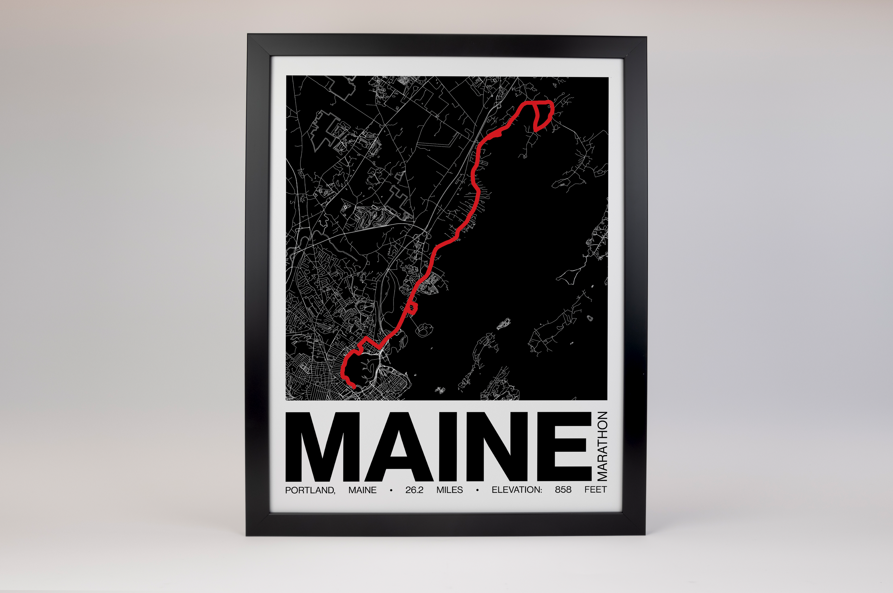 Maine Marathon Poster - Grid Style