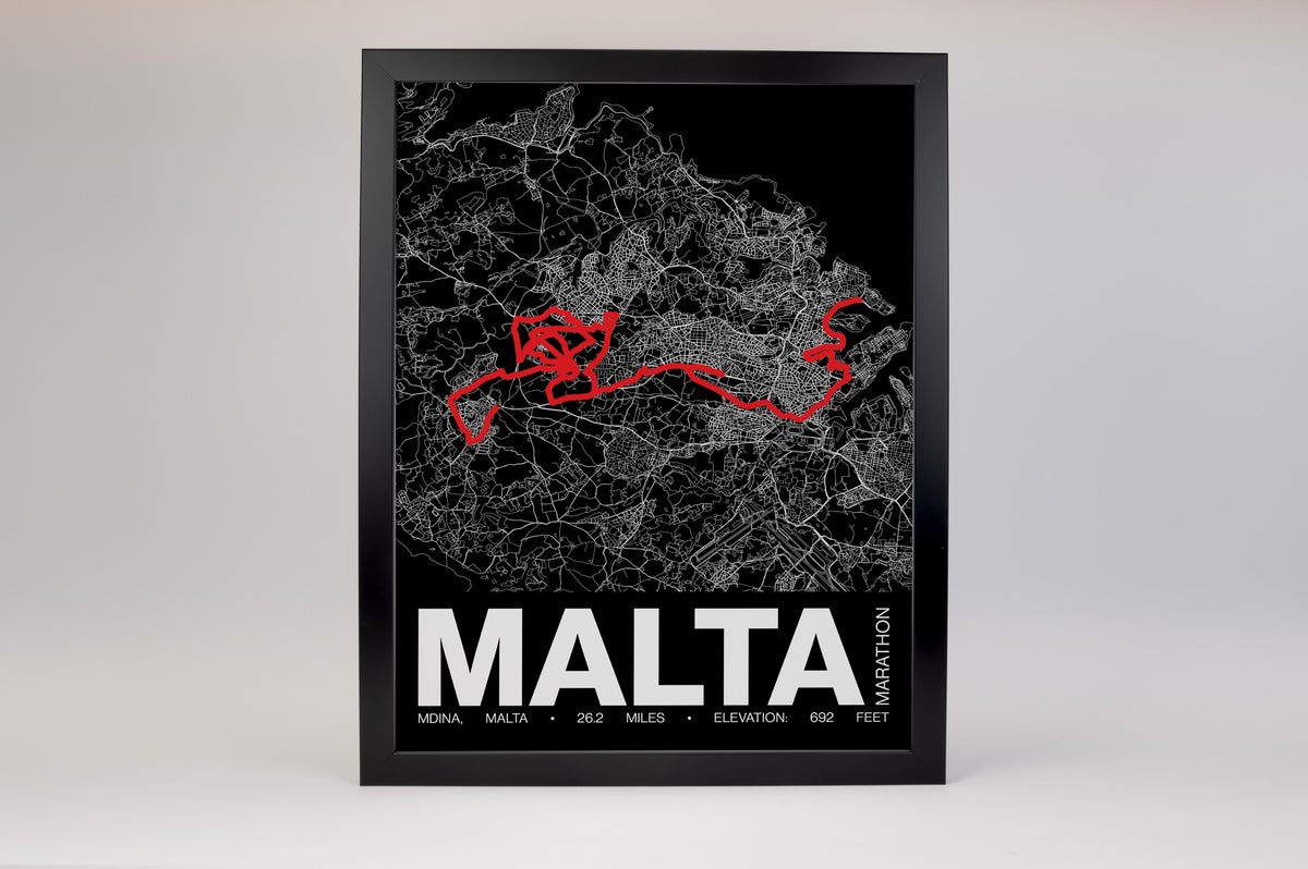 Malta Marathon Poster - Grid Style