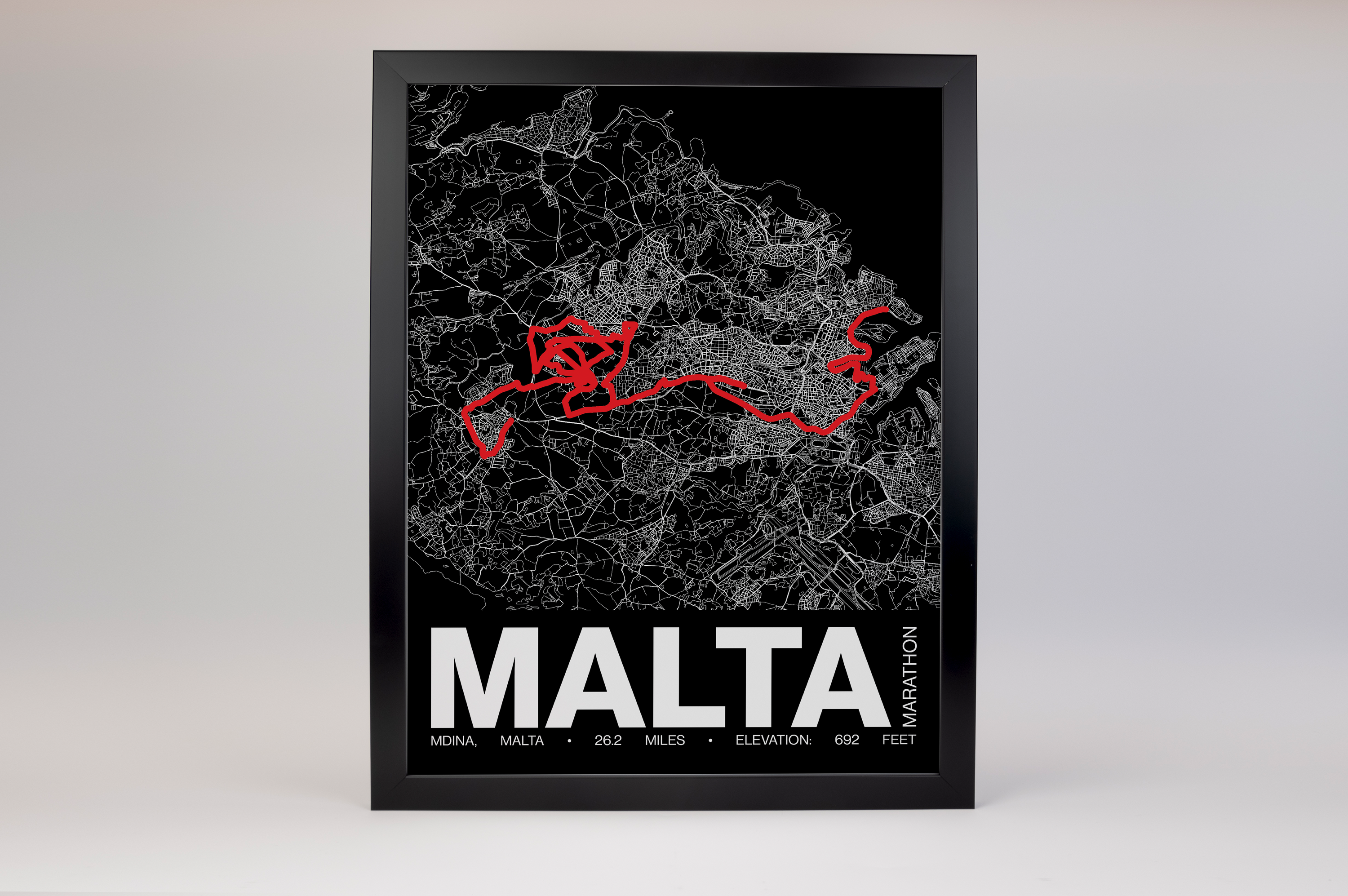 Malta Marathon Poster - Grid Style