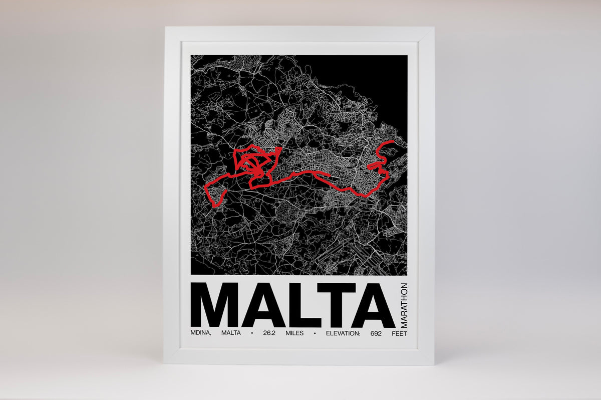 Malta Marathon Poster - Grid Style