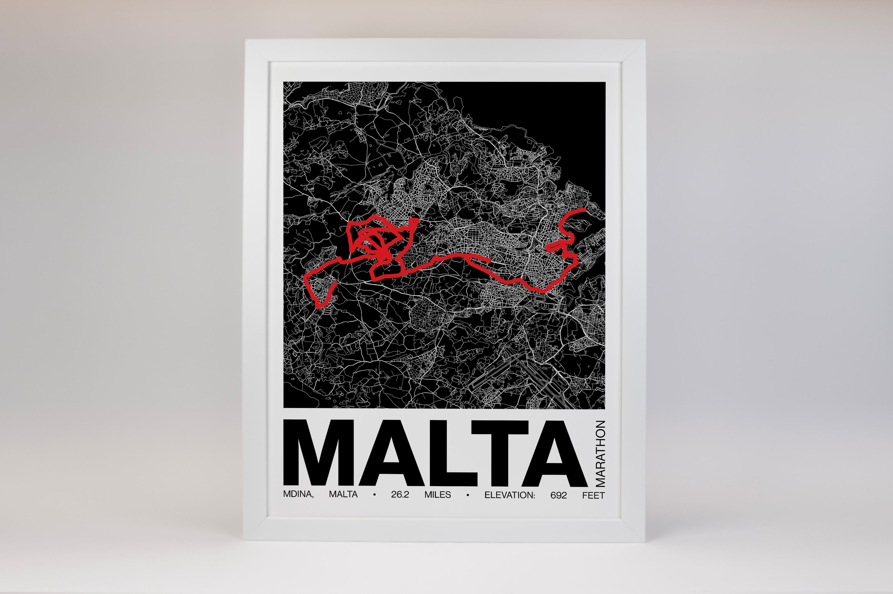 Malta Marathon Poster - Grid Style