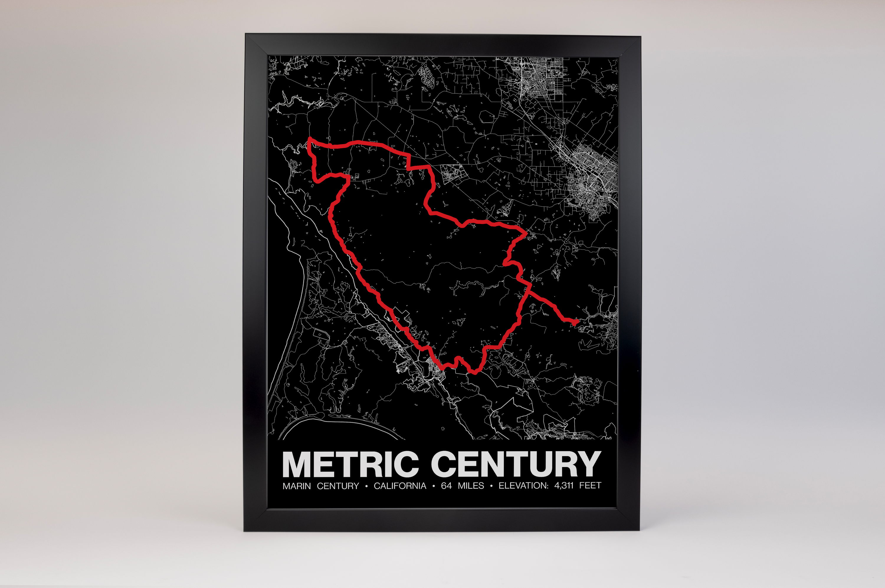 Marin Century Metric Century Poster - Grid Style