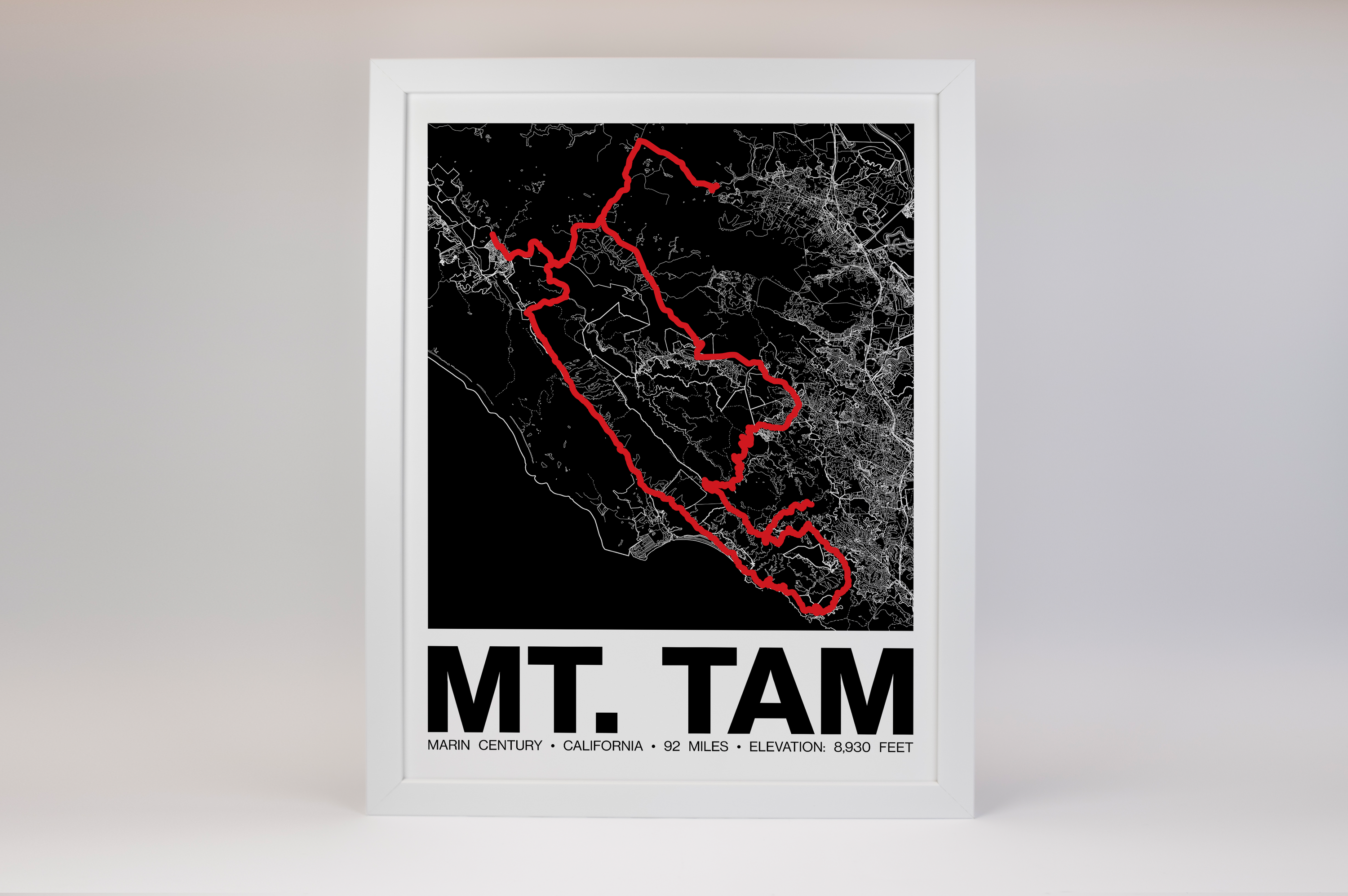 Marin Century - Mt. Tam Poster - Grid Style