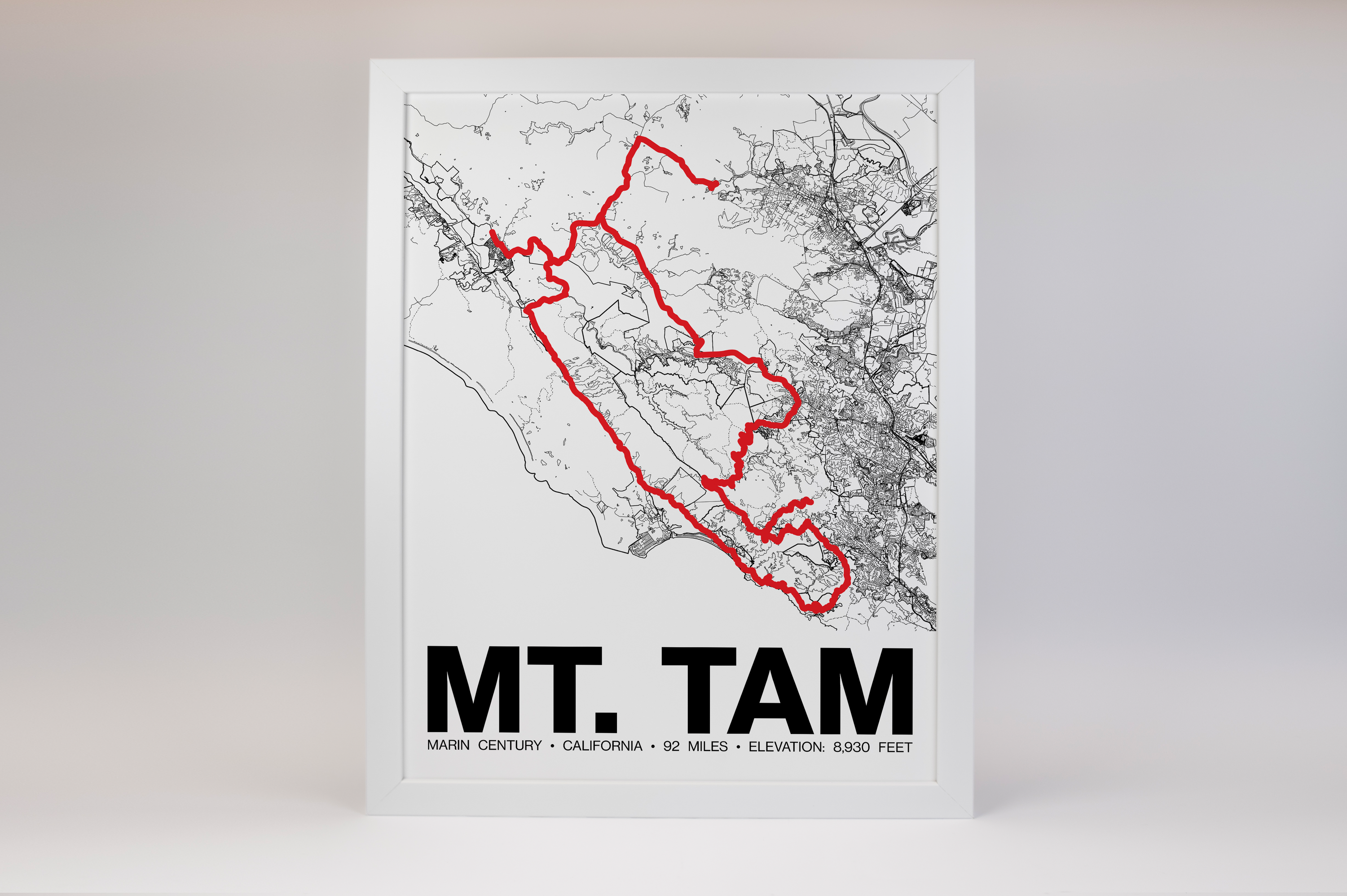 Marin Century - Mt. Tam Poster - Grid Style