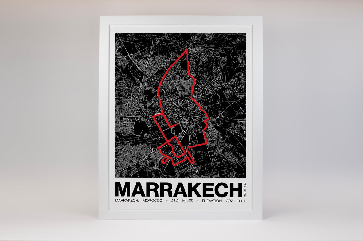 Marrakech Marathon Poster - Grid Style