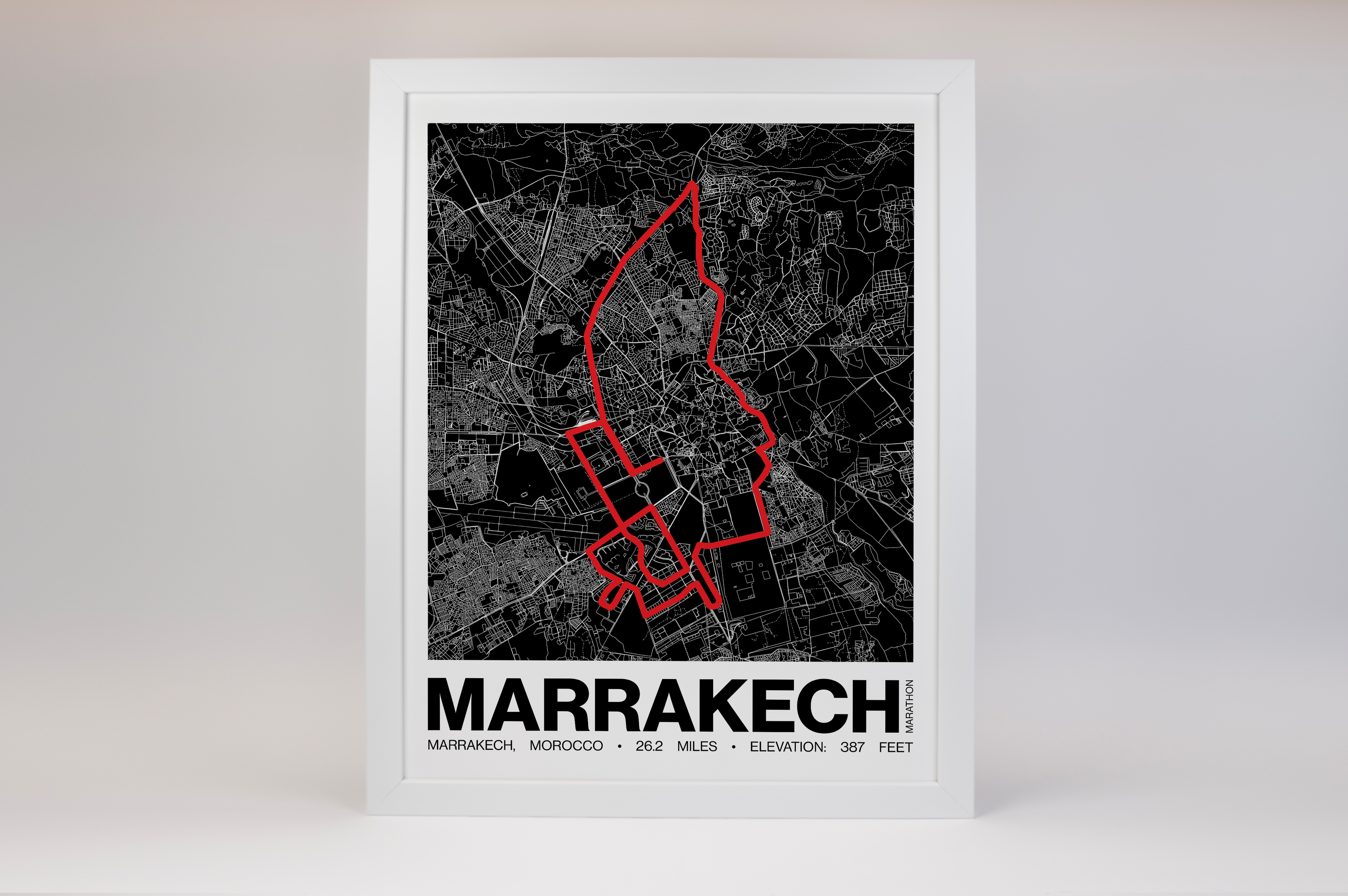 Marrakech Marathon Poster - Grid Style