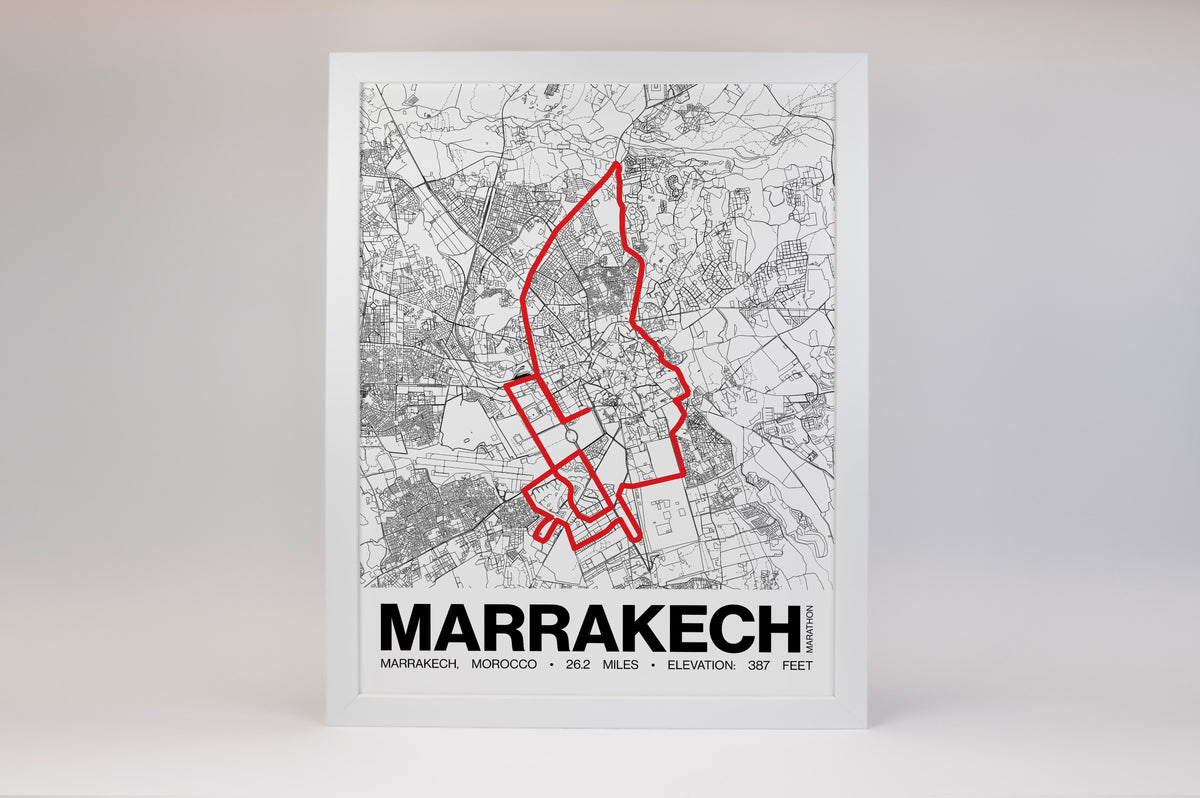 Marrakech Marathon Poster - Grid Style