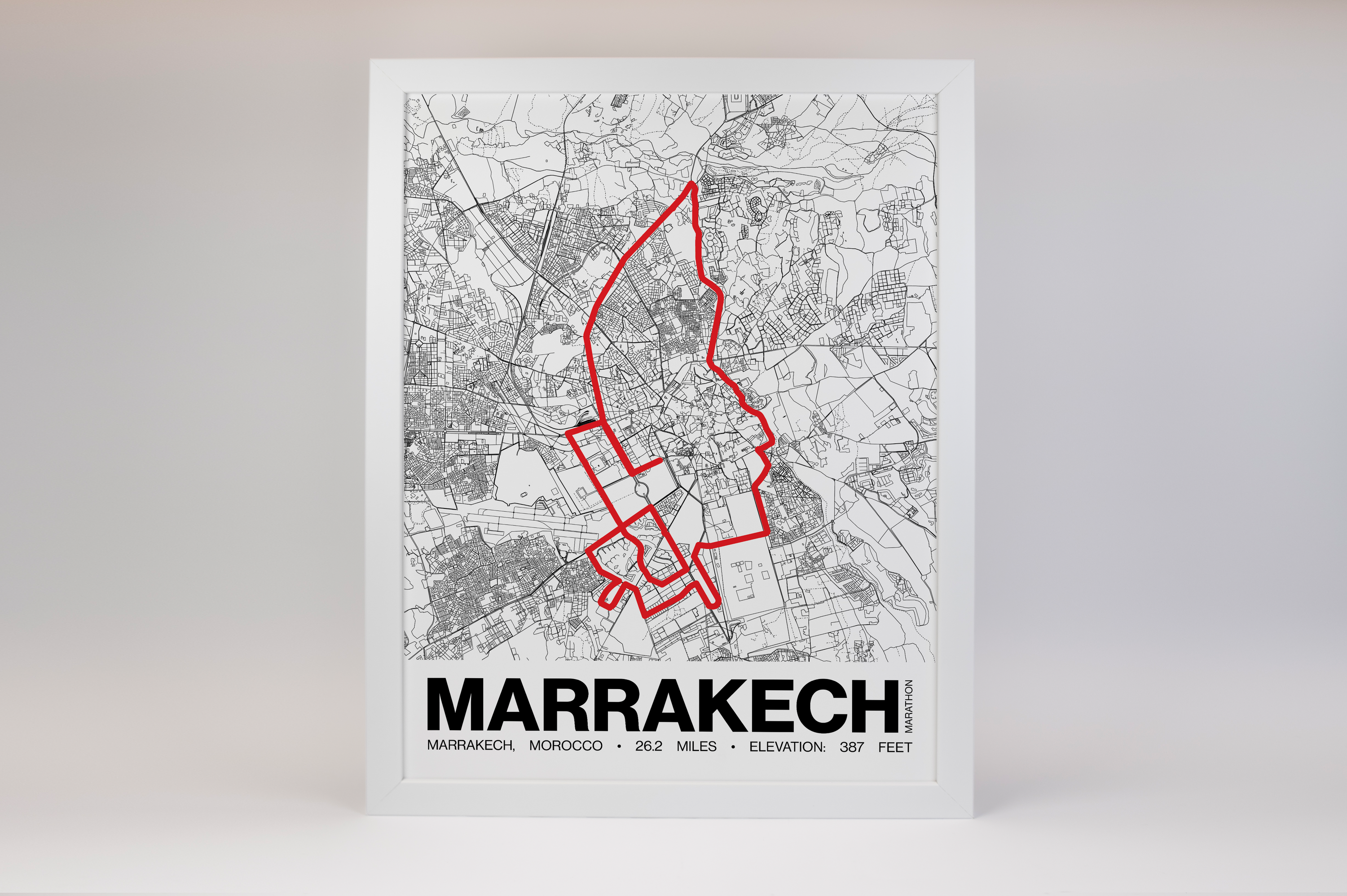 Marrakech Marathon Poster - Grid Style