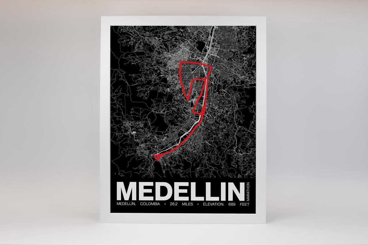 Medellin Marathon Poster - Grid Style