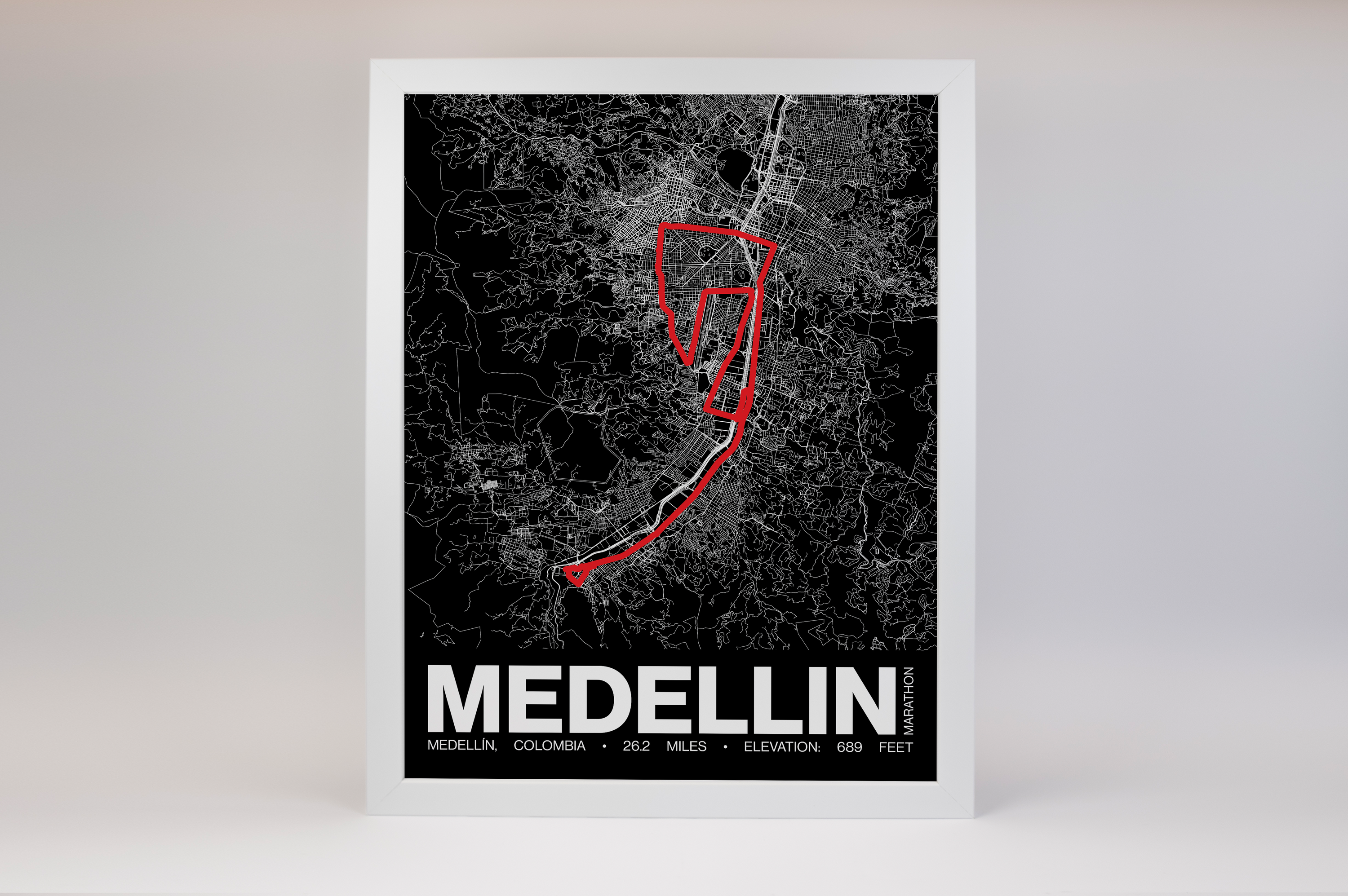 Medellin Marathon Poster - Grid Style