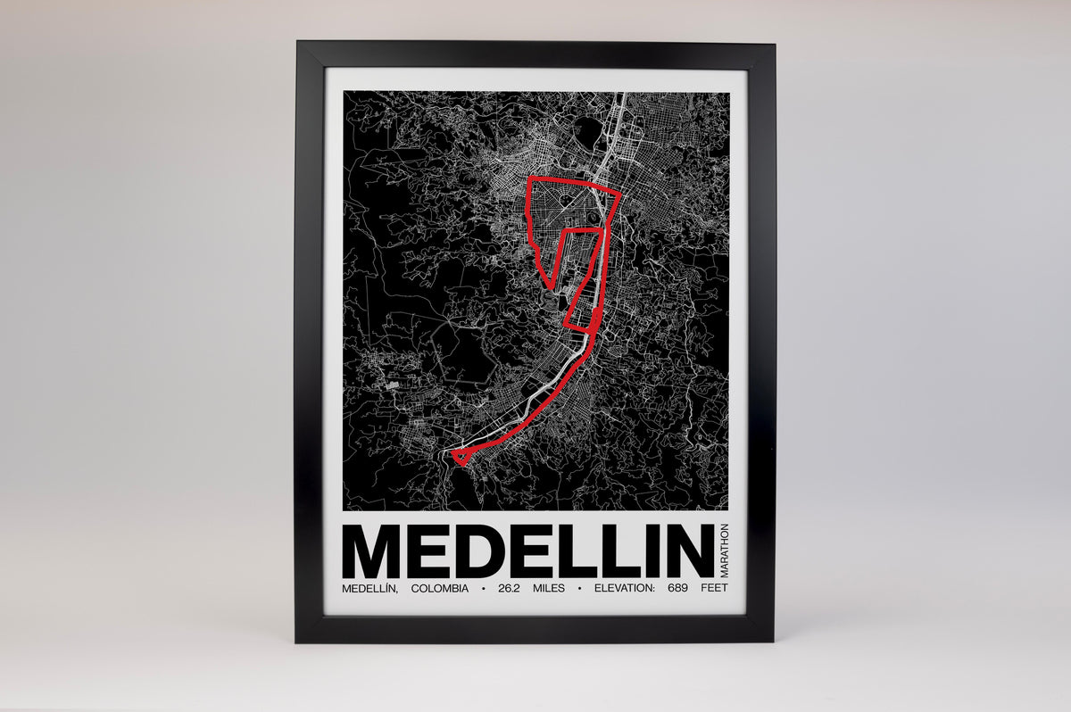 Medellin Marathon Poster - Grid Style
