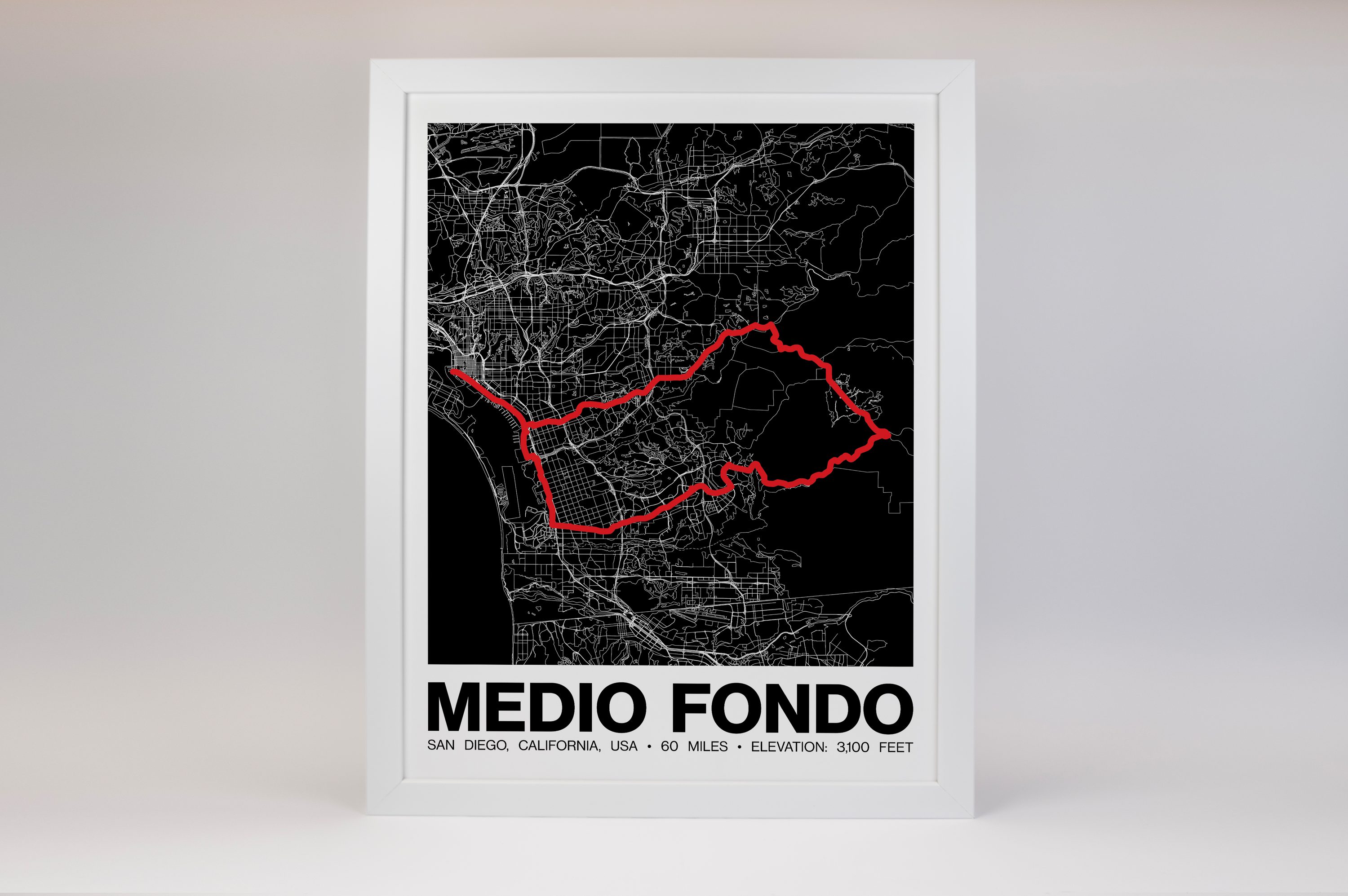 Medio Fondo San Diego Poster - Grid Style