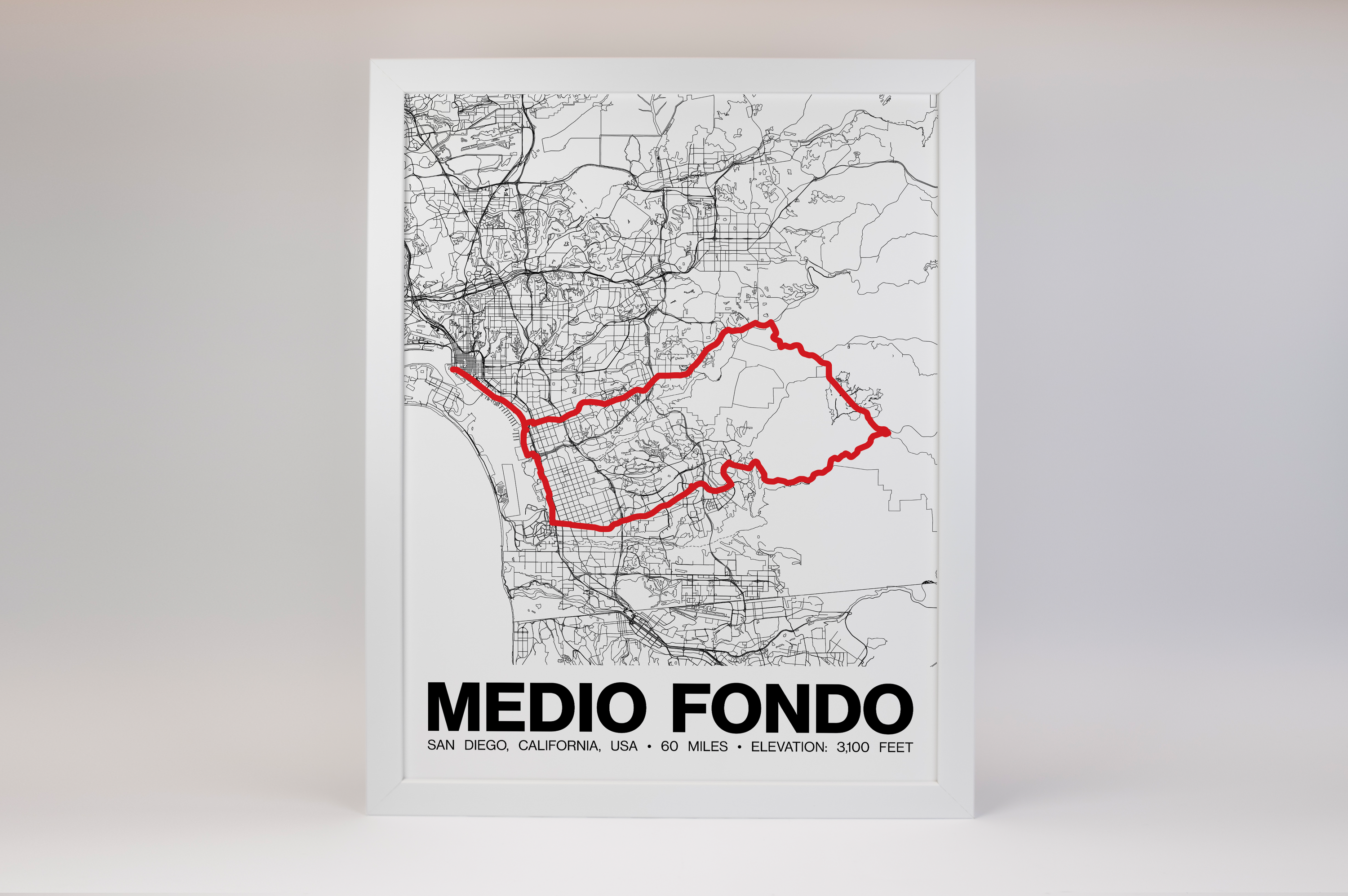 Medio Fondo San Diego Poster - Grid Style