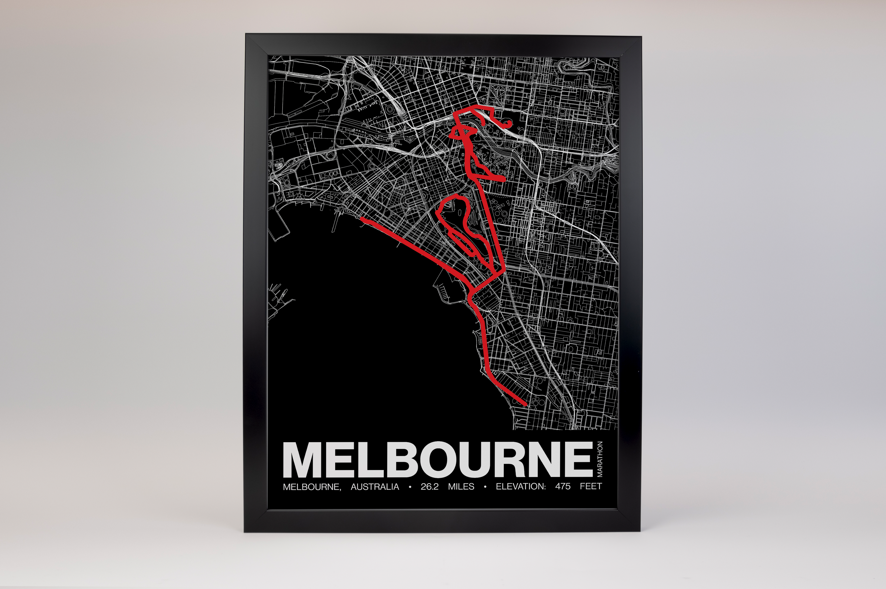 Melbourne Marathon Poster - Grid Style