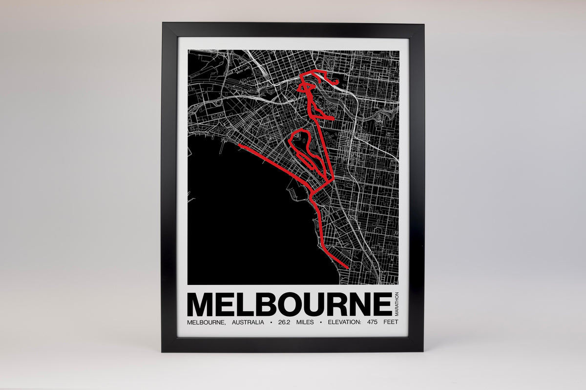 Melbourne Marathon Poster - Grid Style