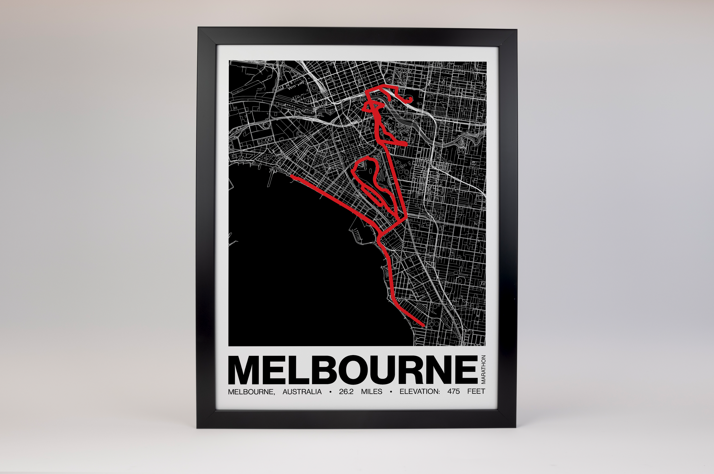 Melbourne Marathon Poster - Grid Style