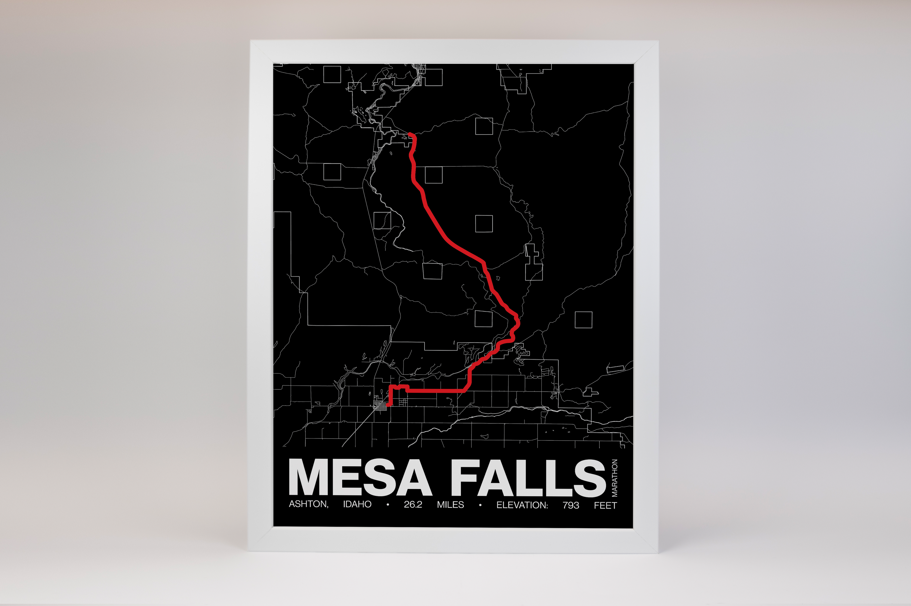 Mesa Falls Marathon Poster - Grid Style