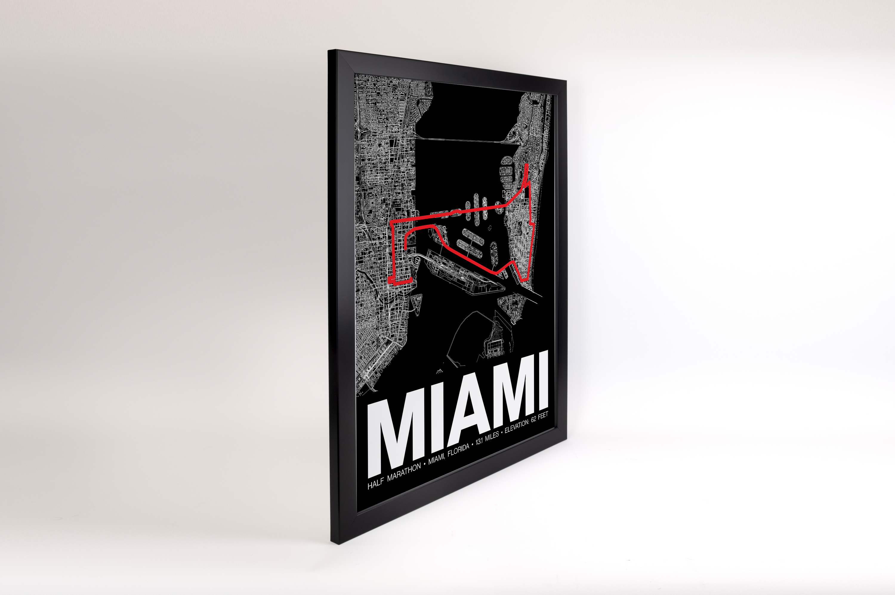 Miami Half Marathon Poster - Grid Style