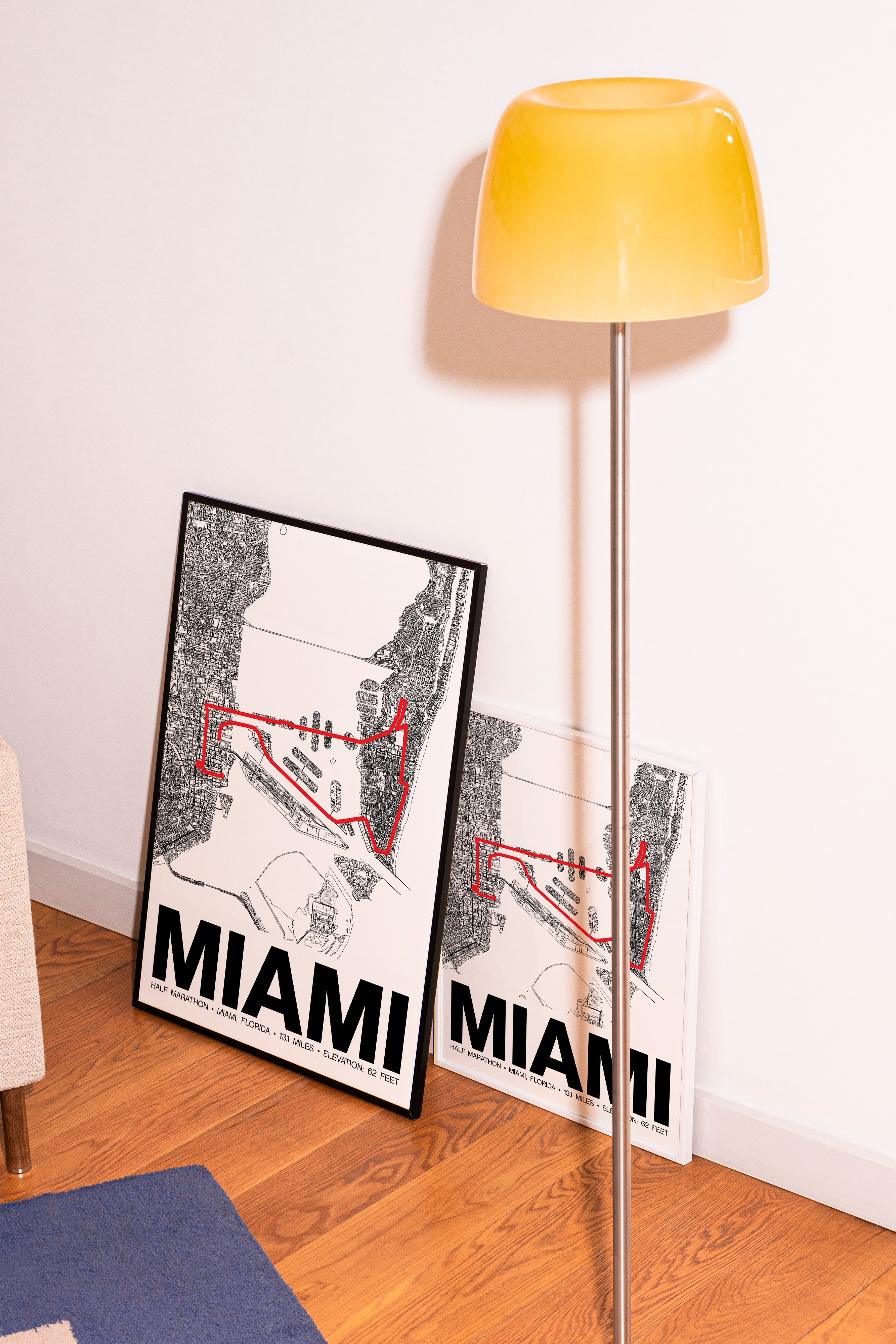 Miami Half Marathon Poster - Grid Style