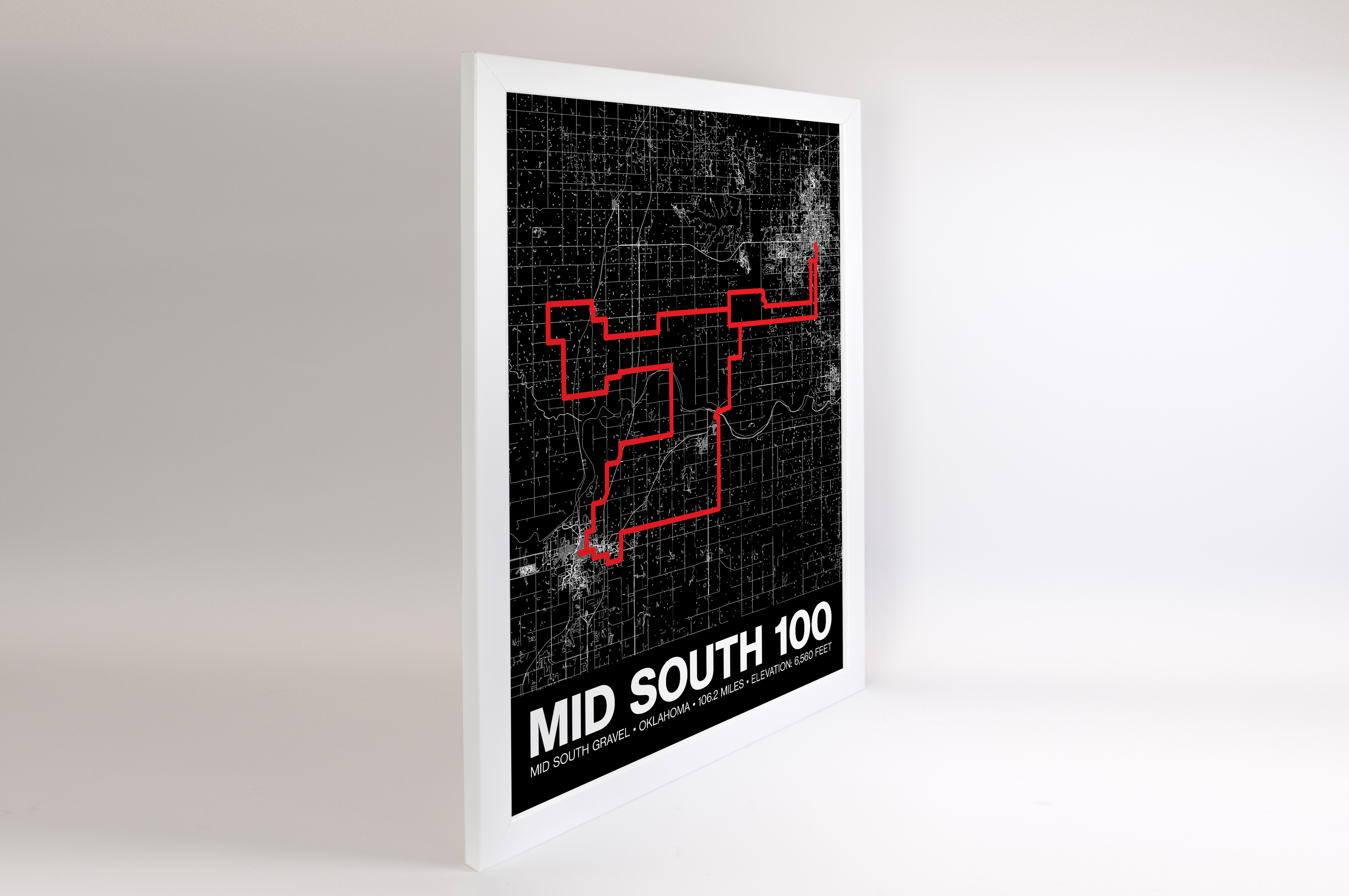 Mid South Gravel 100 Miles Poster - Grid Style