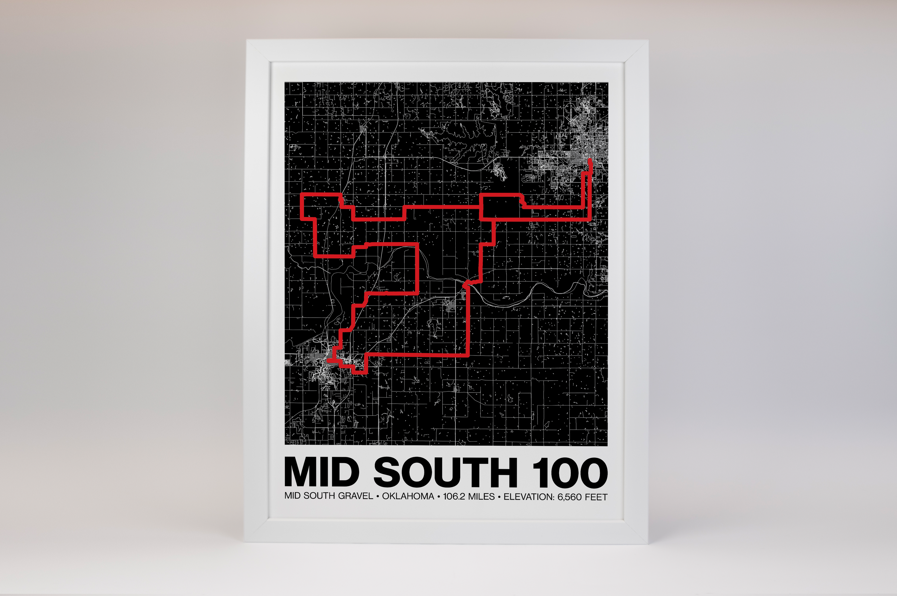 Mid South Gravel 100 Miles Poster - Grid Style
