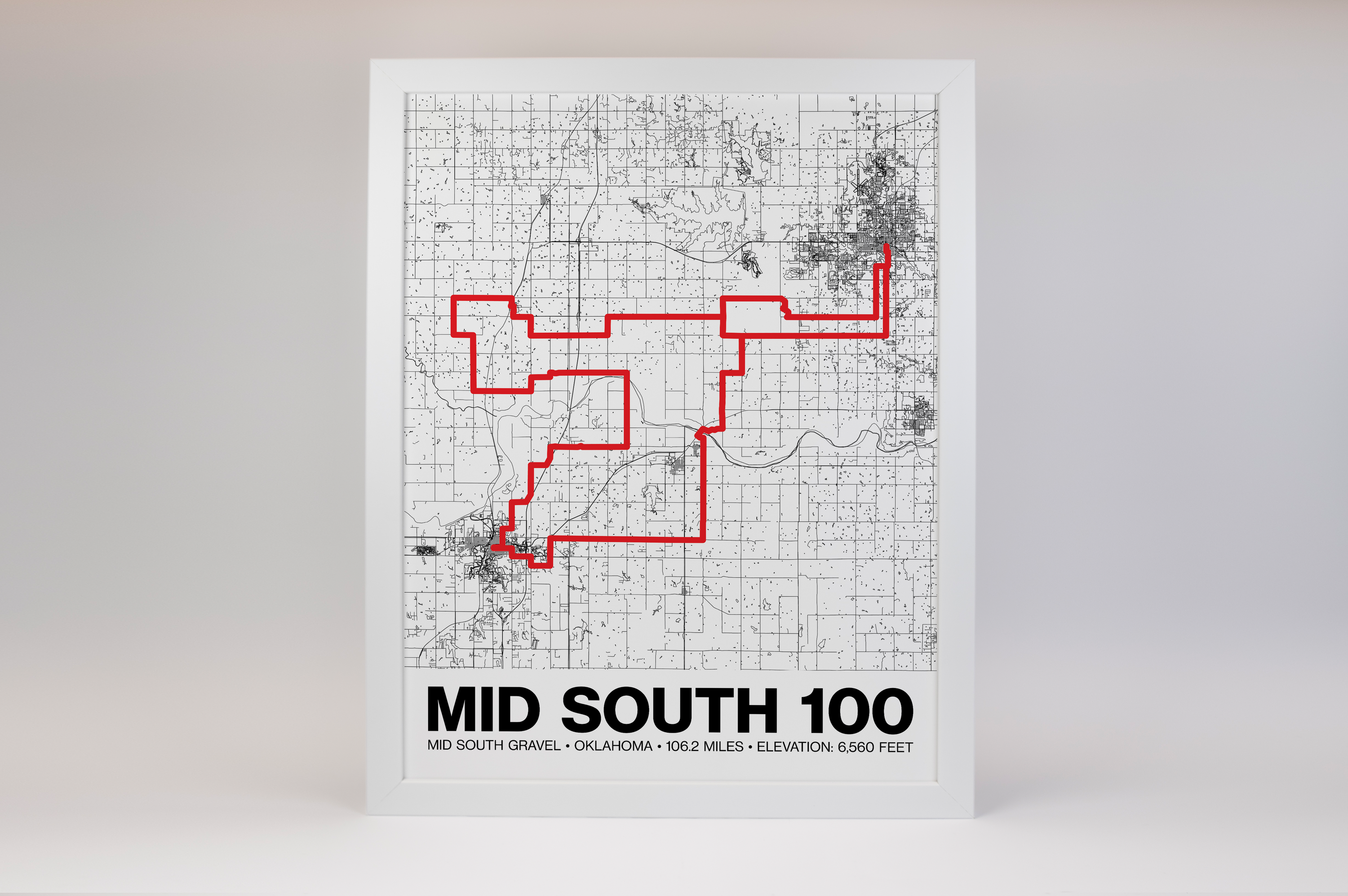 Mid South Gravel 100 Miles Poster - Grid Style
