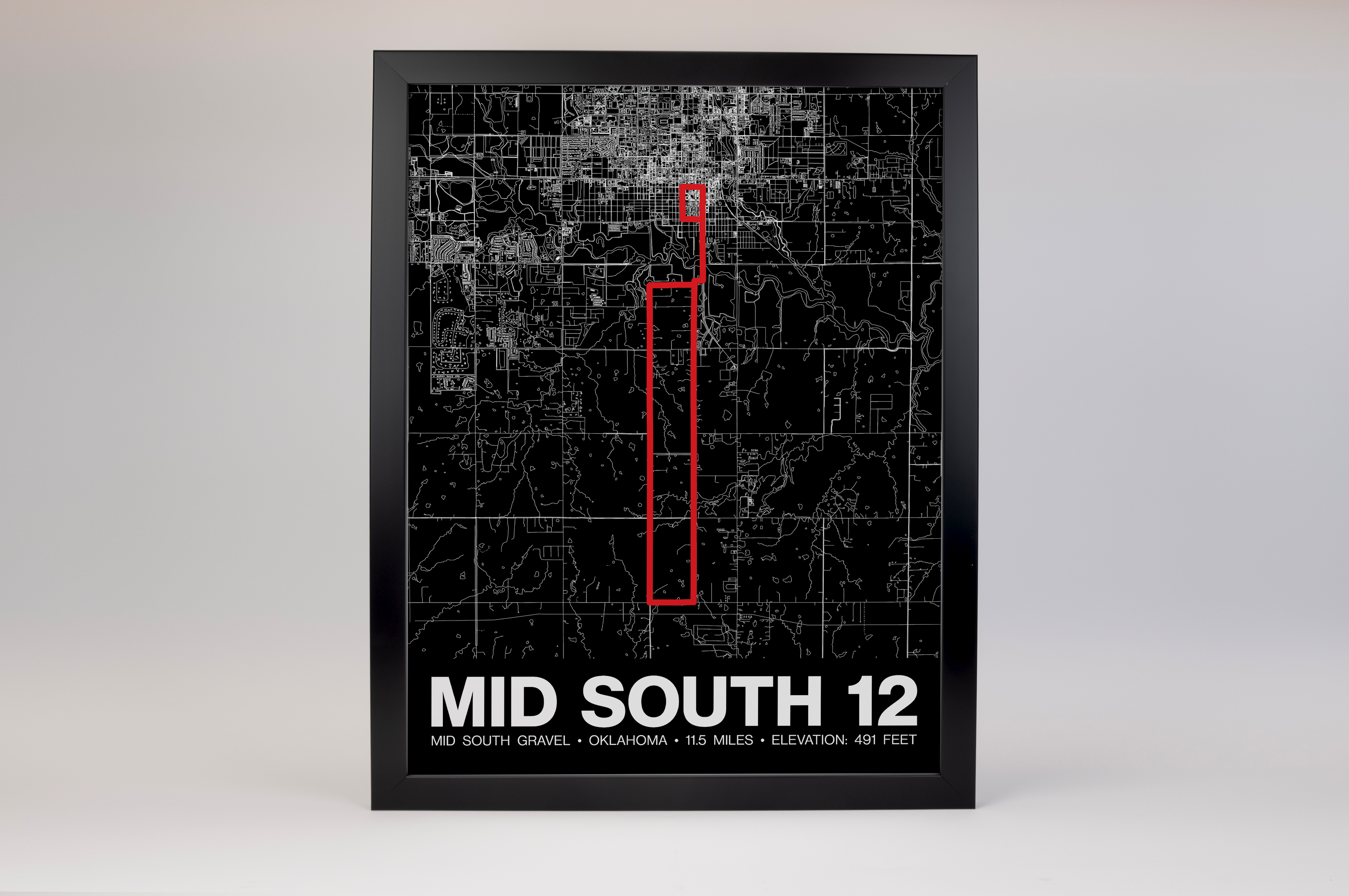 Mid South Gravel 12 Miles Poster - Grid Style