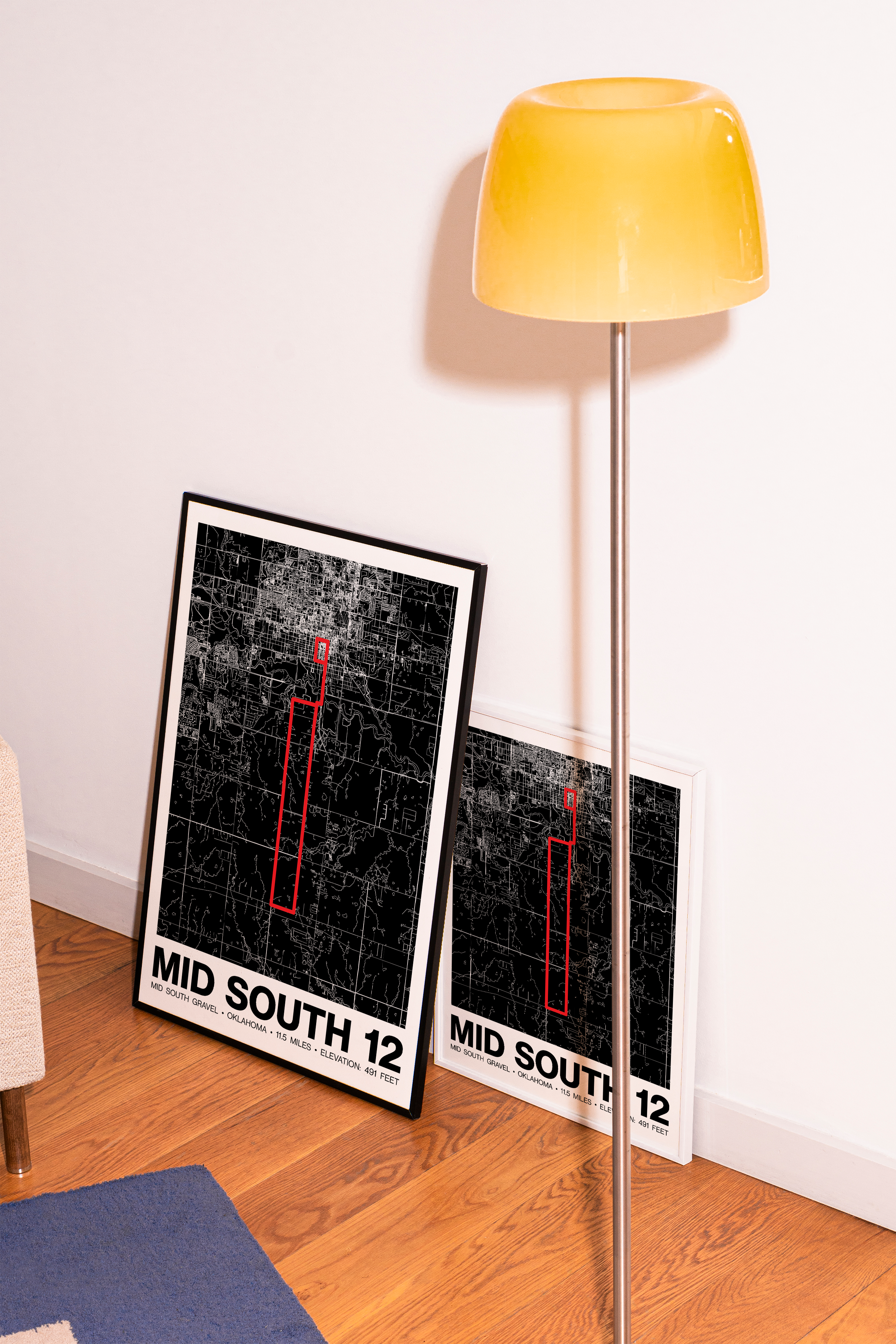 Mid South Gravel 12 Miles Poster - Grid Style