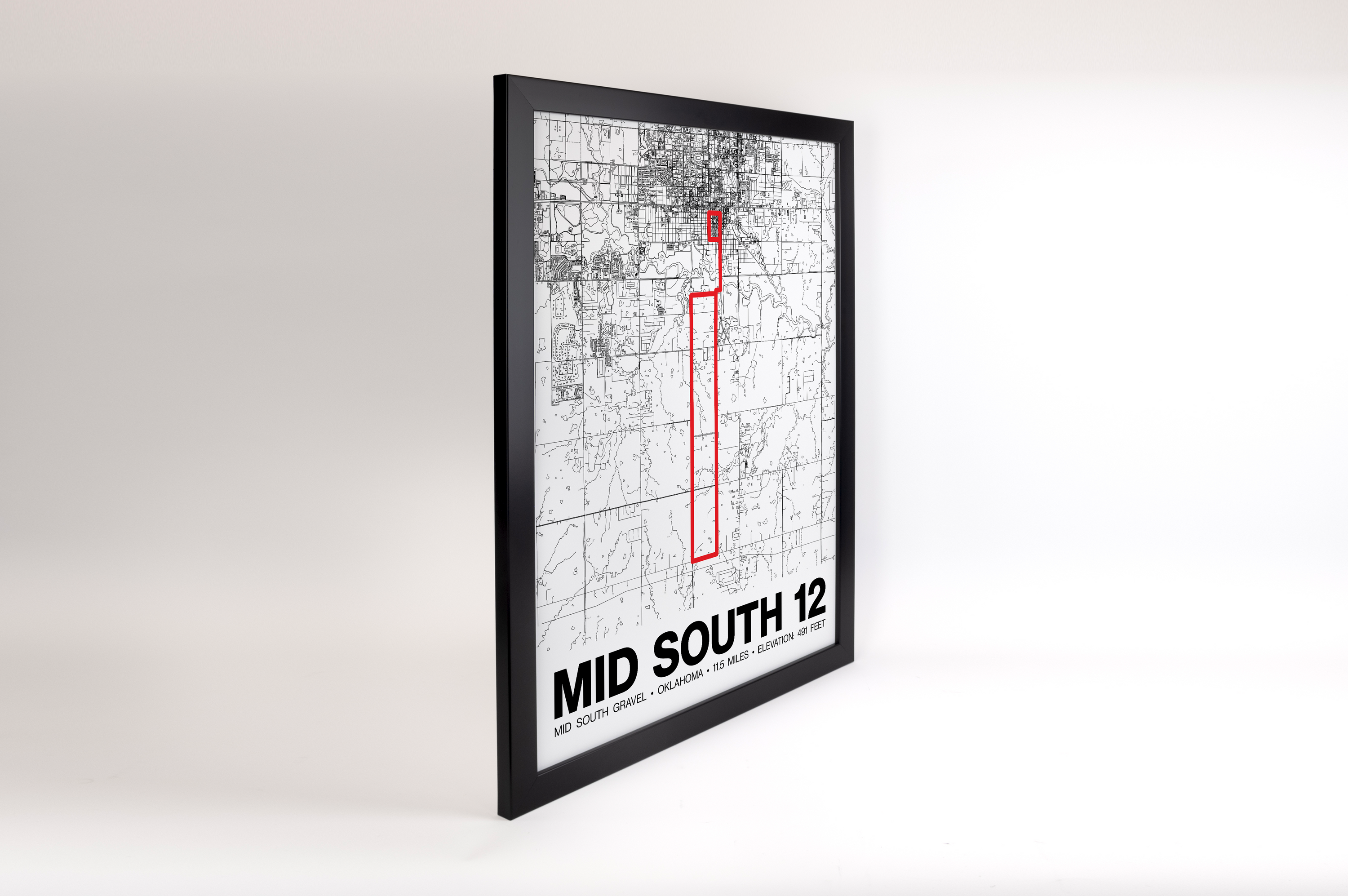 Mid South Gravel 12 Miles Poster - Grid Style
